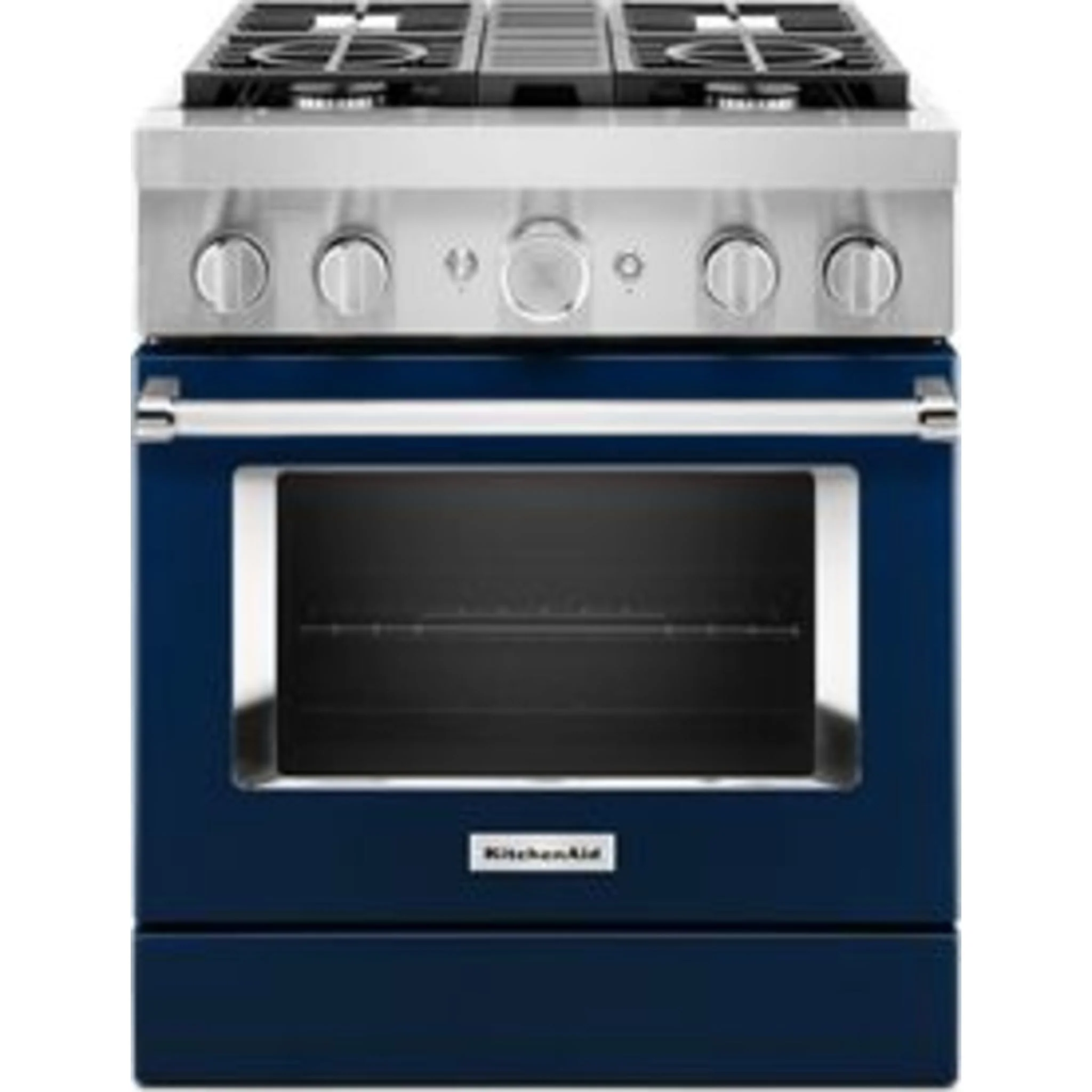 KitchenAid  30'' Smart Commercial-Style Dual Fuel Range with 4 Burners - Ink Blue (KFDC500JIB) - Image 4