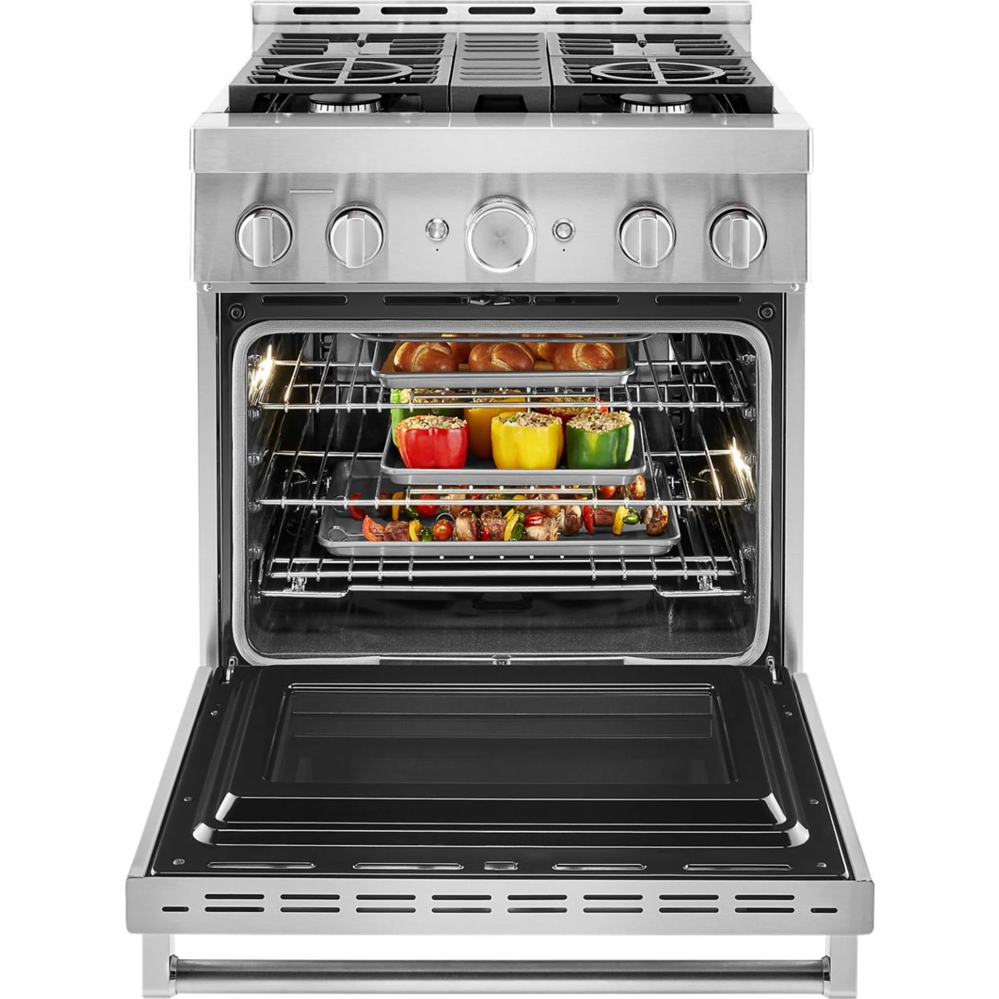 KitchenAid  30'' Smart Commercial-Style Dual Fuel Range with 4 Burners - Ink Blue (KFDC500JIB) - Image 5