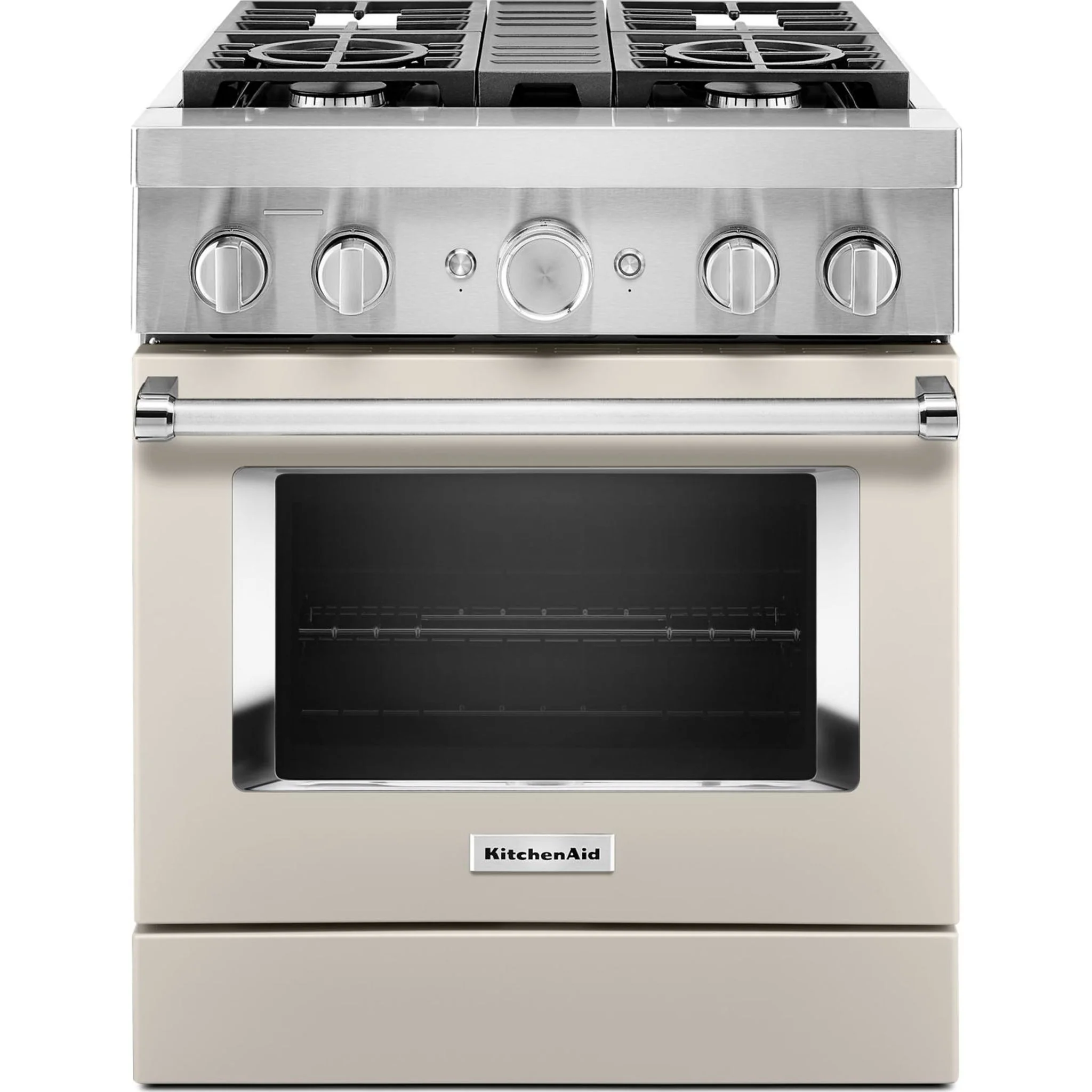 KitchenAid  30'' Smart Commercial-Style Dual Fuel Range with 4 Burners - Milkshake (KFDC500JMH) - Image 2