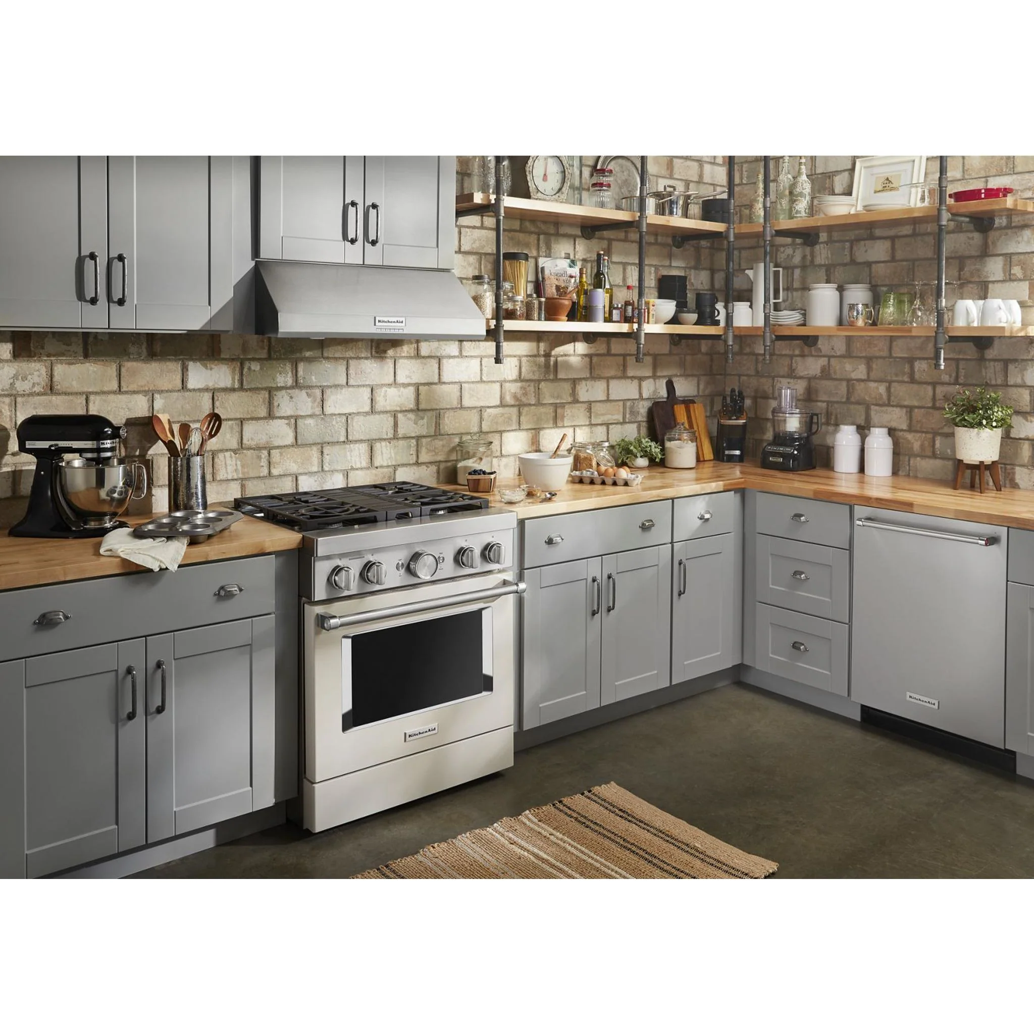 KitchenAid  30'' Smart Commercial-Style Dual Fuel Range with 4 Burners - Milkshake (KFDC500JMH) - Image 54