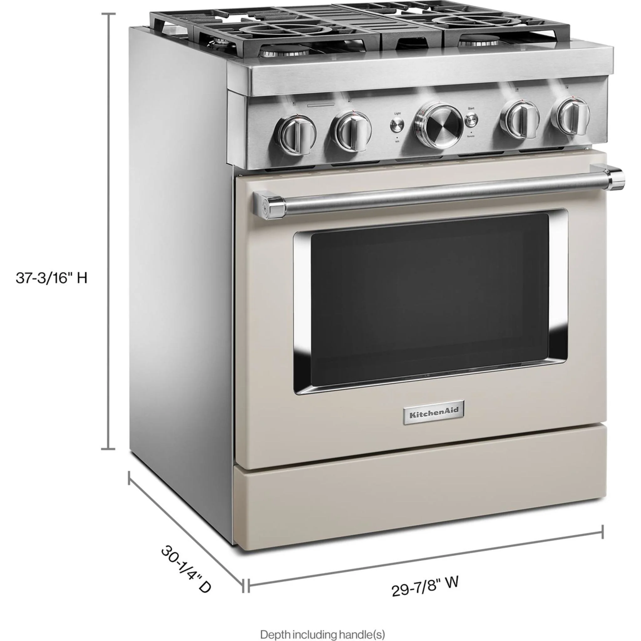 KitchenAid  30'' Smart Commercial-Style Dual Fuel Range with 4 Burners - Milkshake (KFDC500JMH) - Image 55