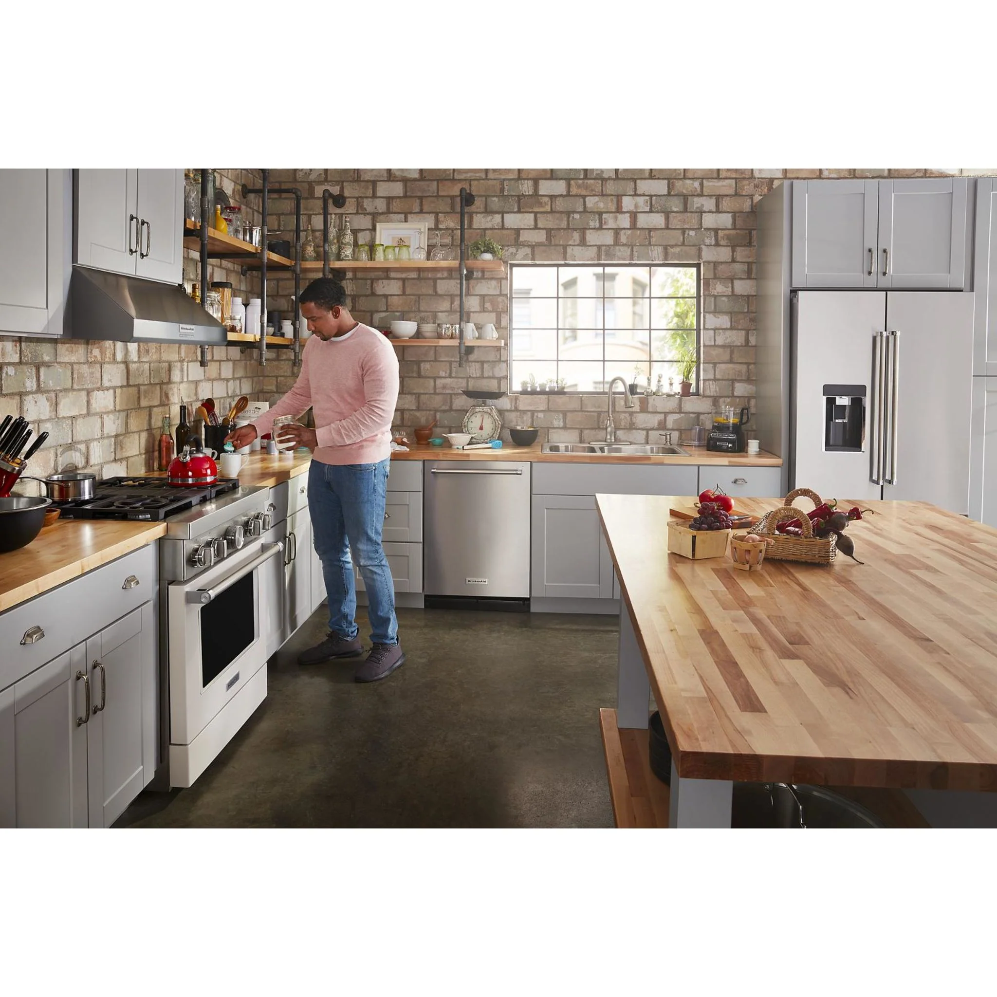 KitchenAid  30'' Smart Commercial-Style Dual Fuel Range with 4 Burners - Milkshake (KFDC500JMH) - Image 57