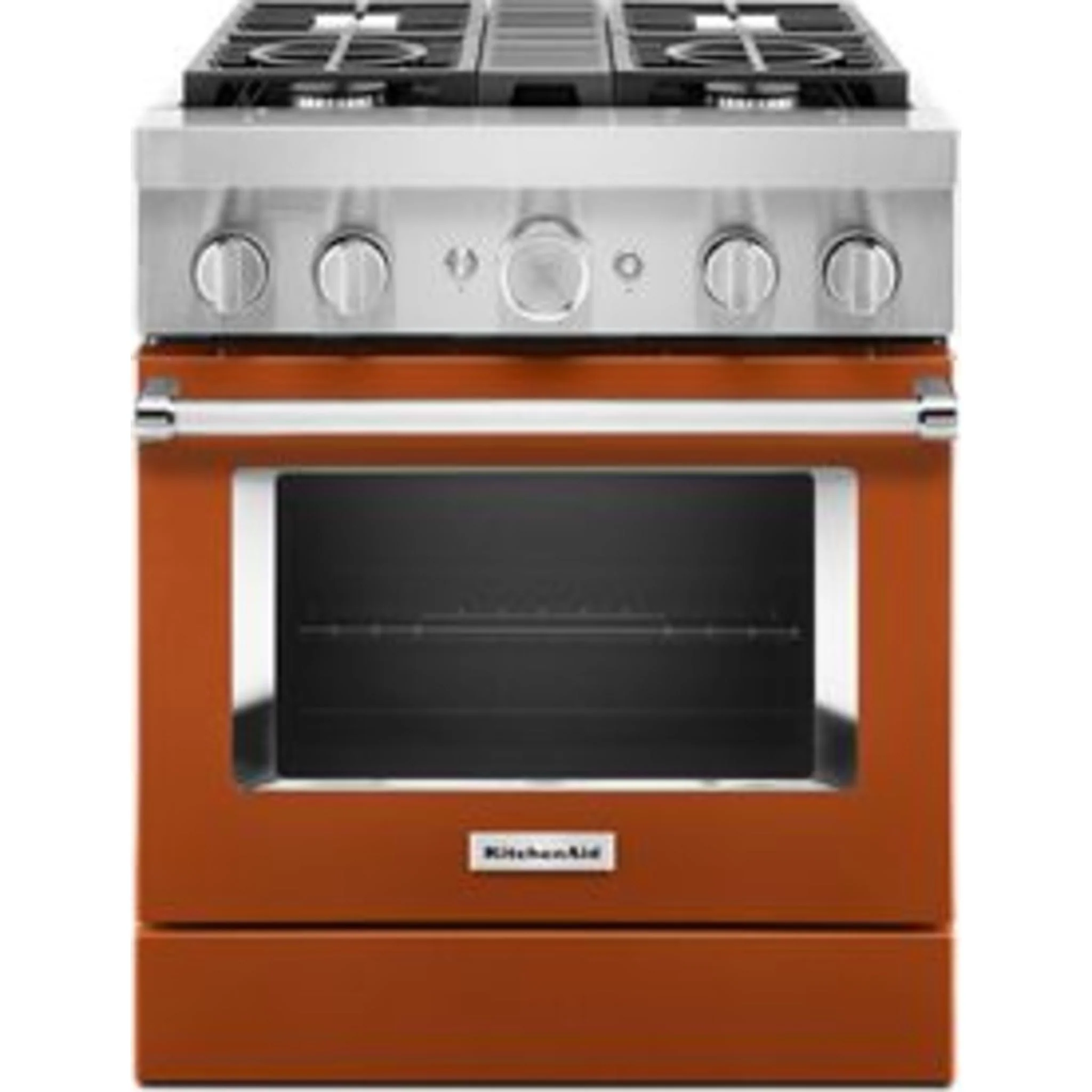 KitchenAid  30'' Smart Commercial-Style Dual Fuel Range with 4 Burners - Scorched Orange (KFDC500JSC) - Image 25