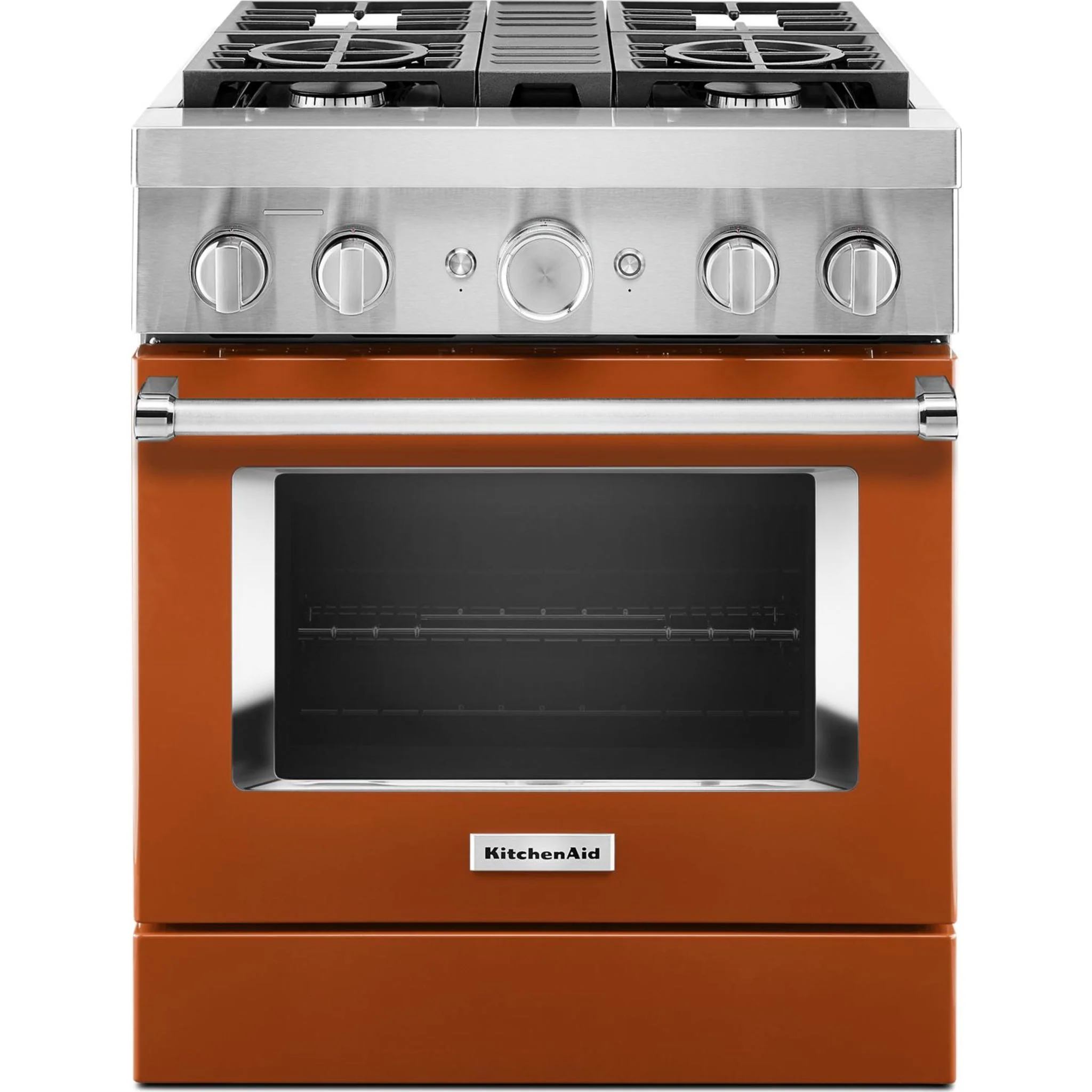 KitchenAid  30'' Smart Commercial-Style Dual Fuel Range with 4 Burners - Scorched Orange (KFDC500JSC) - Image 8