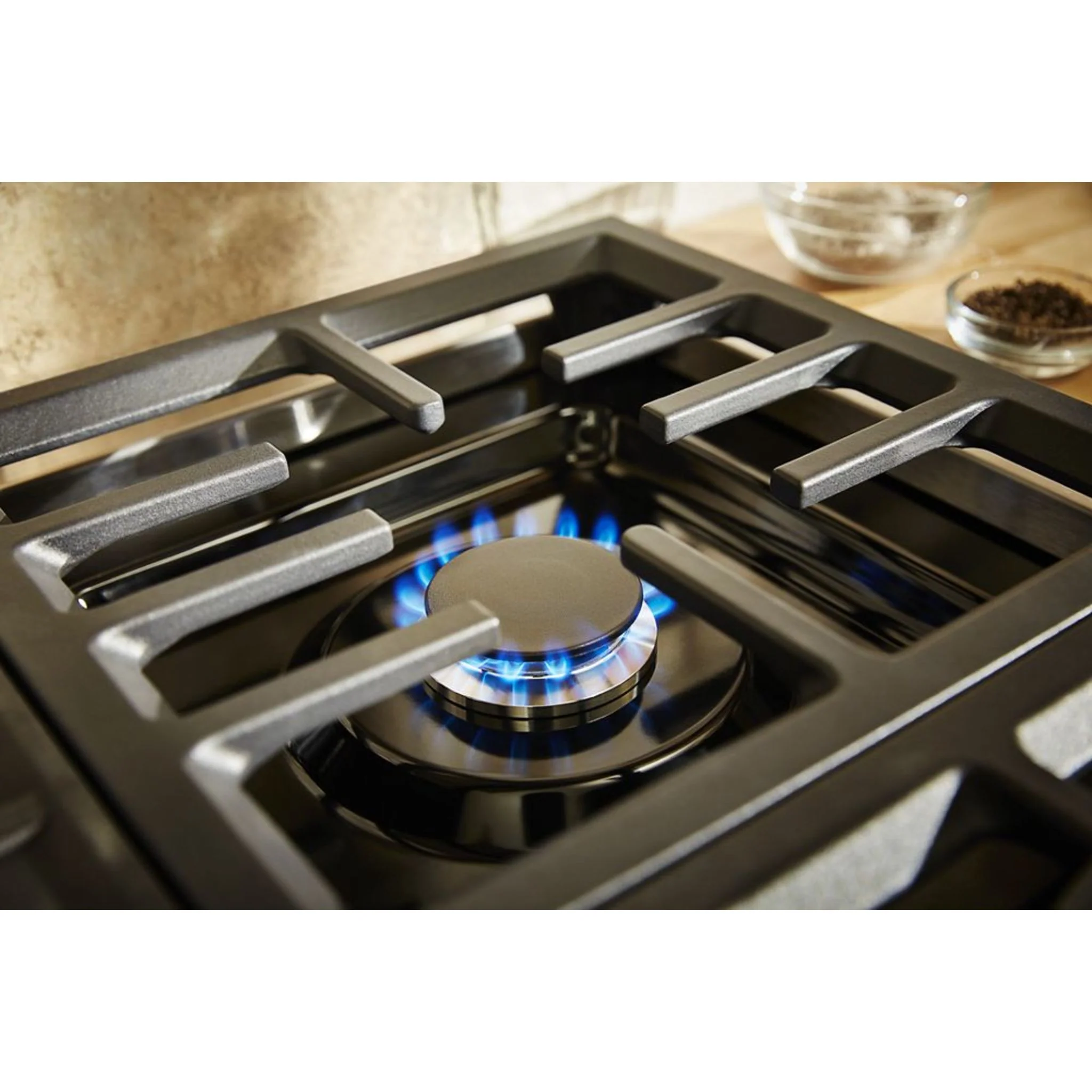 KitchenAid  30'' Smart Commercial-Style Dual Fuel Range with 4 Burners - Scorched Orange (KFDC500JSC) - Image 9