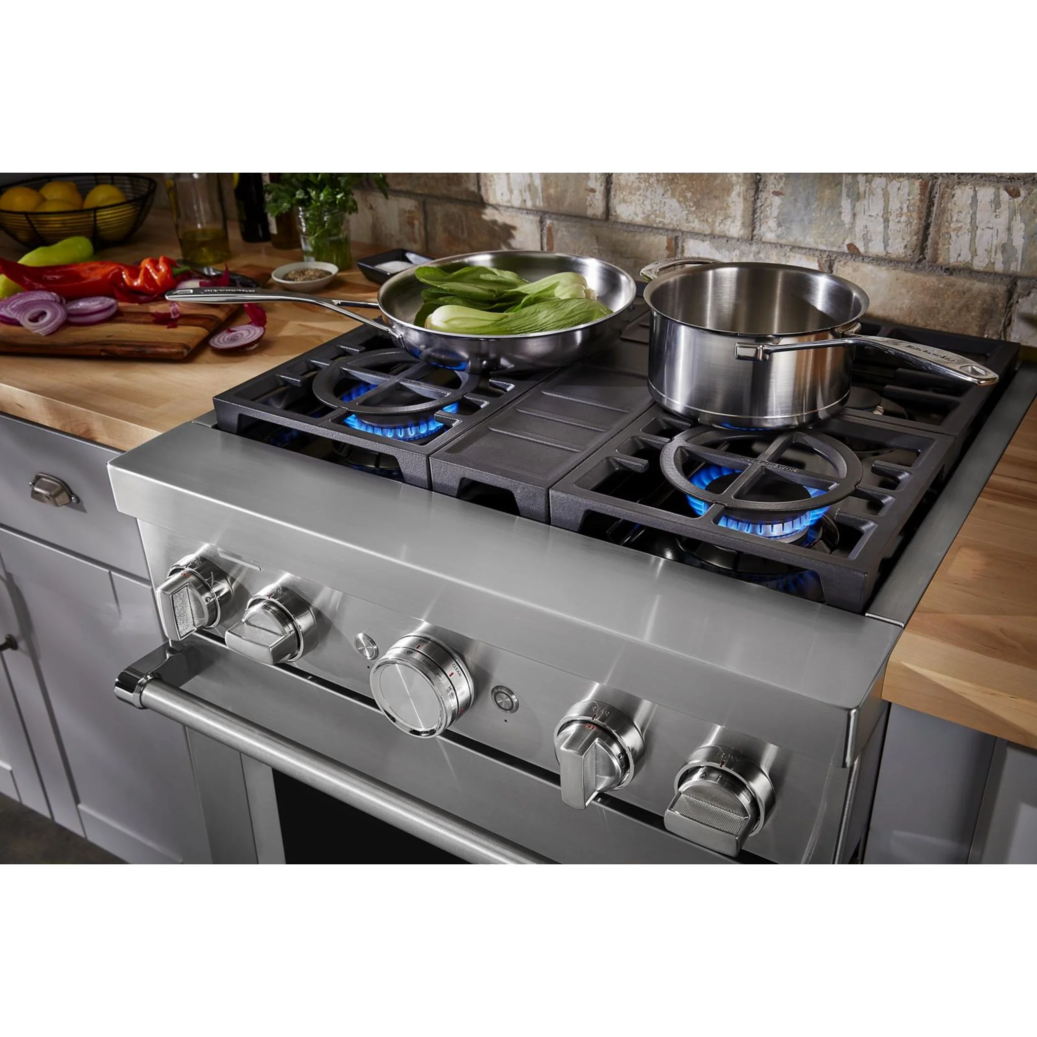 KitchenAid  30'' Smart Commercial-Style Dual Fuel Range with 4 Burners - Stainless Steel (KFDC500JSS) - Image 29