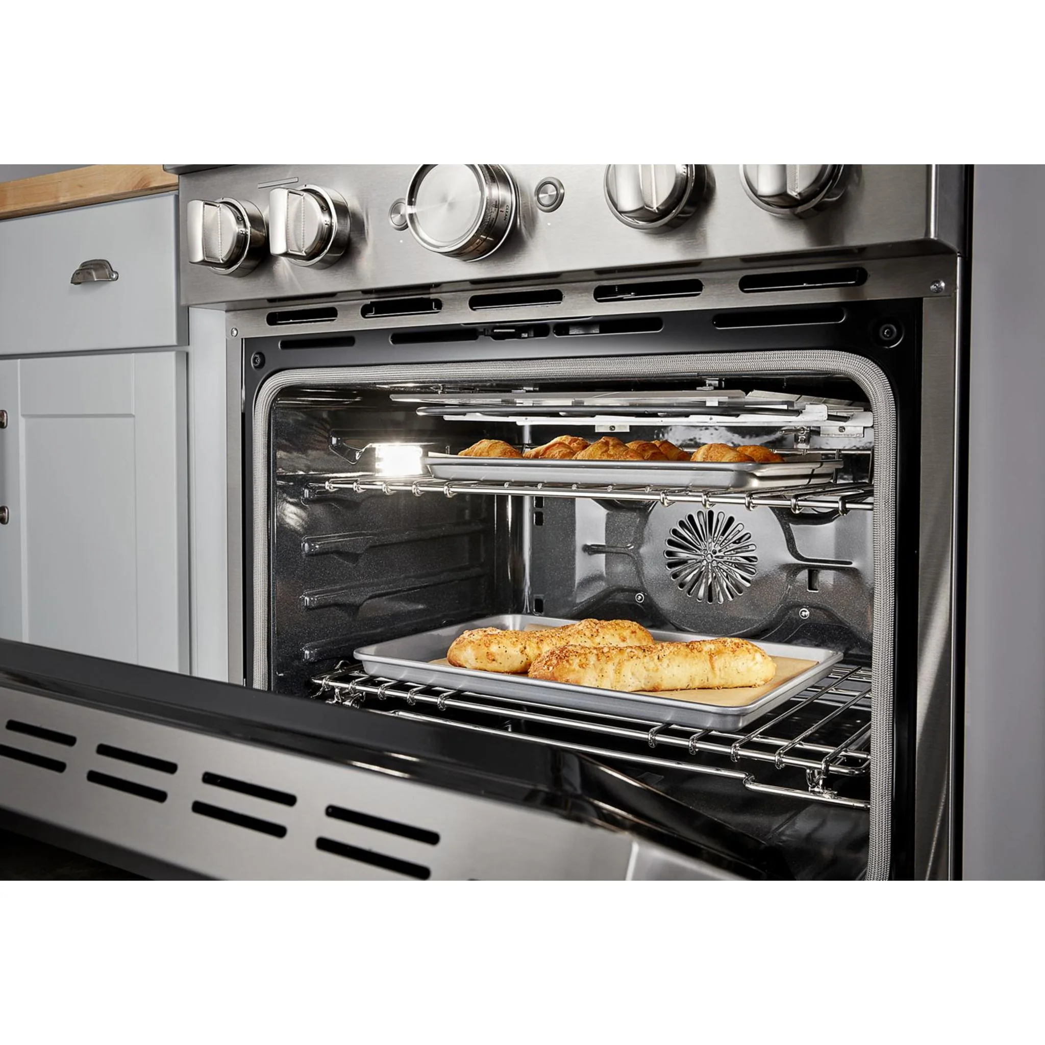 KitchenAid  30'' Smart Commercial-Style Dual Fuel Range with 4 Burners - Stainless Steel (KFDC500JSS) - Image 3