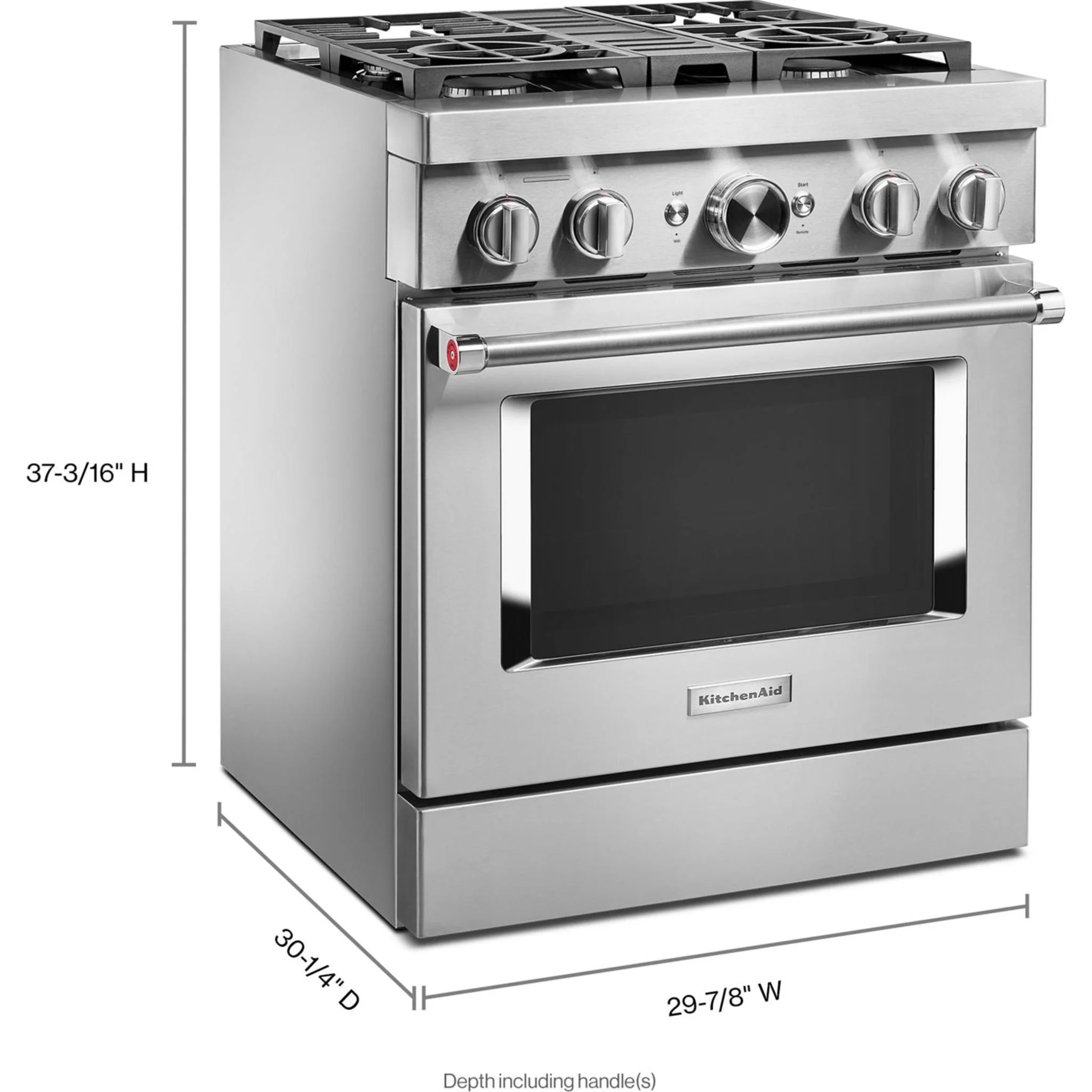 KitchenAid  30'' Smart Commercial-Style Dual Fuel Range with 4 Burners - Stainless Steel (KFDC500JSS) - Image 56