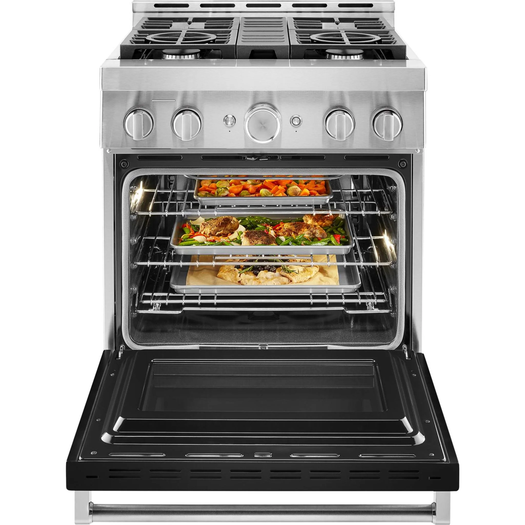 KitchenAid  30'' Smart Commercial-Style Gas Range with 4 Burners - Imperial Black (KFGC500JBK) - Image 19