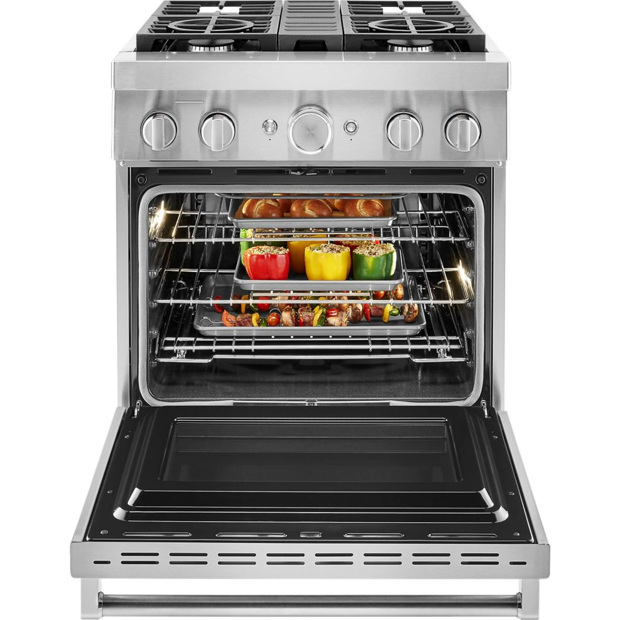 KitchenAid  30'' Smart Commercial-Style Gas Range with 4 Burners - Imperial Black (KFGC500JBK) - Image 40