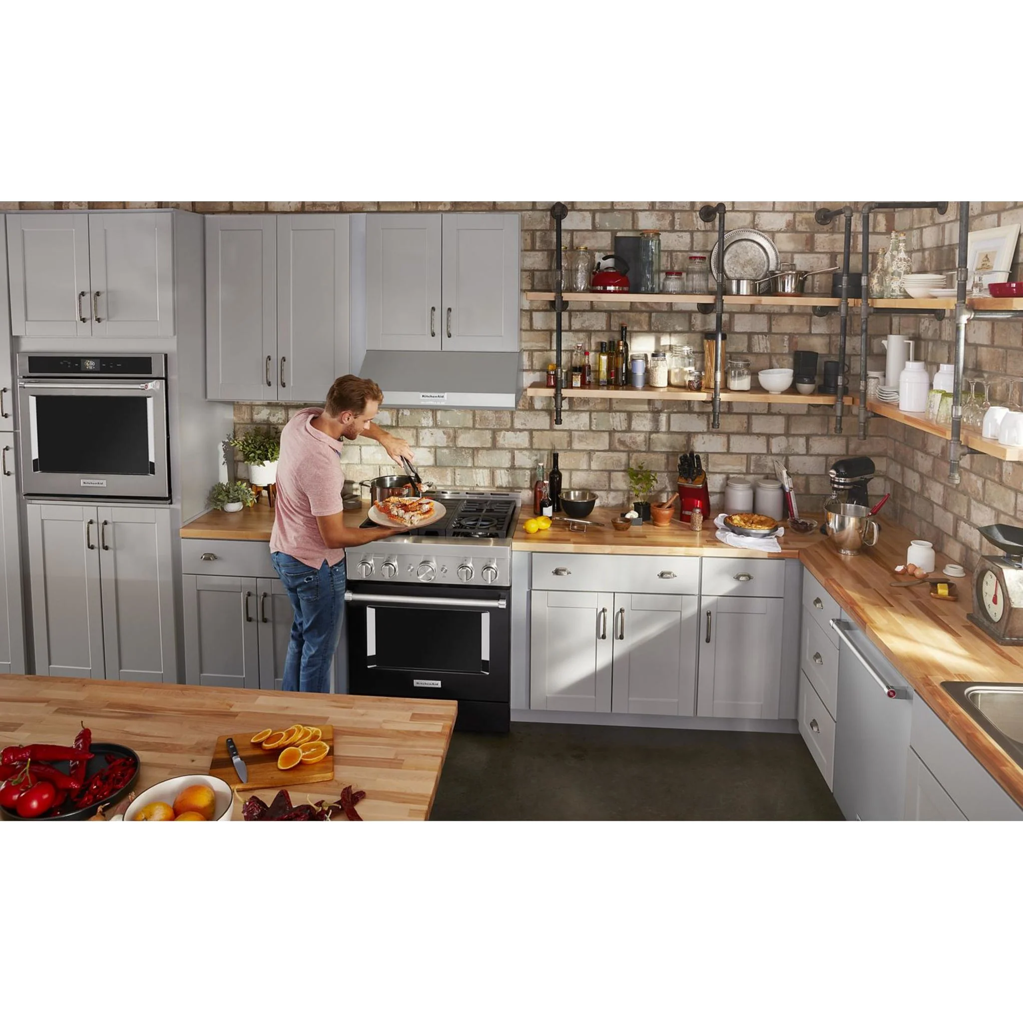 KitchenAid  30'' Smart Commercial-Style Gas Range with 4 Burners - Imperial Black (KFGC500JBK) - Image 47