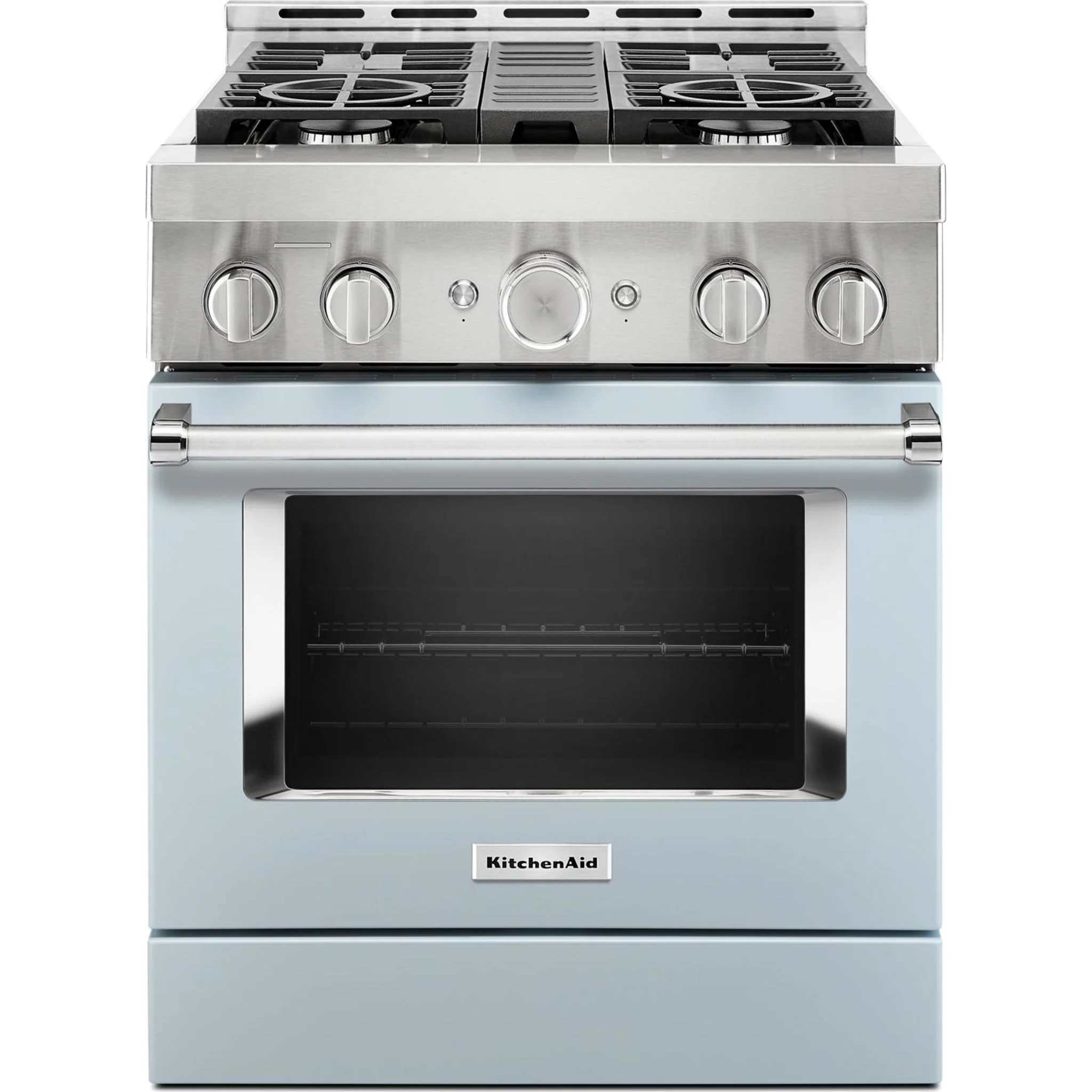 KitchenAid  30'' Smart Commercial-Style Gas Range with 4 Burners - Misty Blue (KFGC500JMB) - Image 3