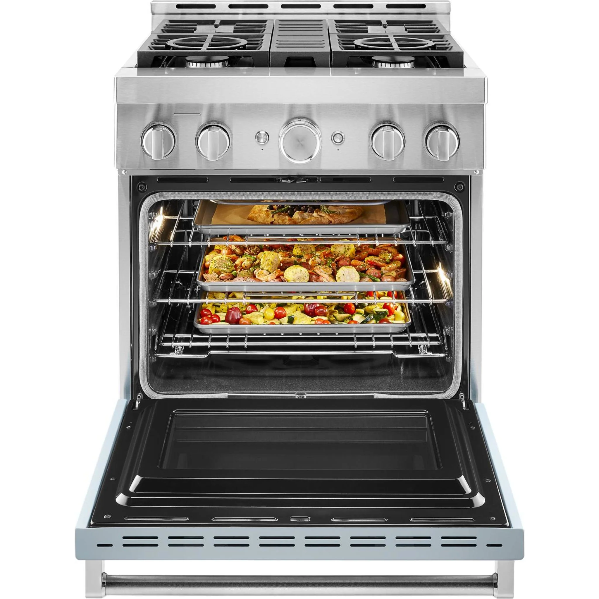KitchenAid  30'' Smart Commercial-Style Gas Range with 4 Burners - Misty Blue (KFGC500JMB) - Image 33
