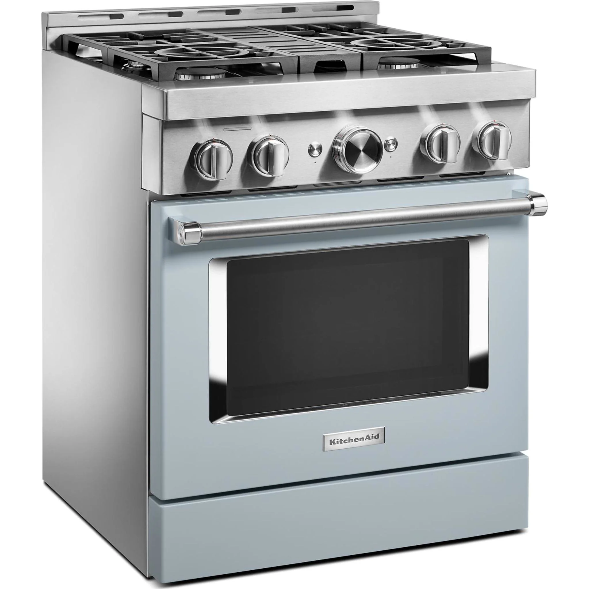 KitchenAid  30'' Smart Commercial-Style Gas Range with 4 Burners - Misty Blue (KFGC500JMB) - Image 42