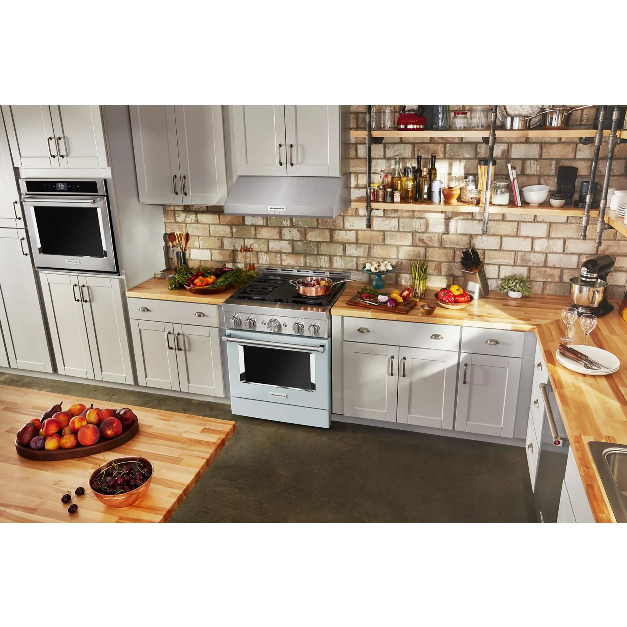KitchenAid  30'' Smart Commercial-Style Gas Range with 4 Burners - Misty Blue (KFGC500JMB) - Image 44
