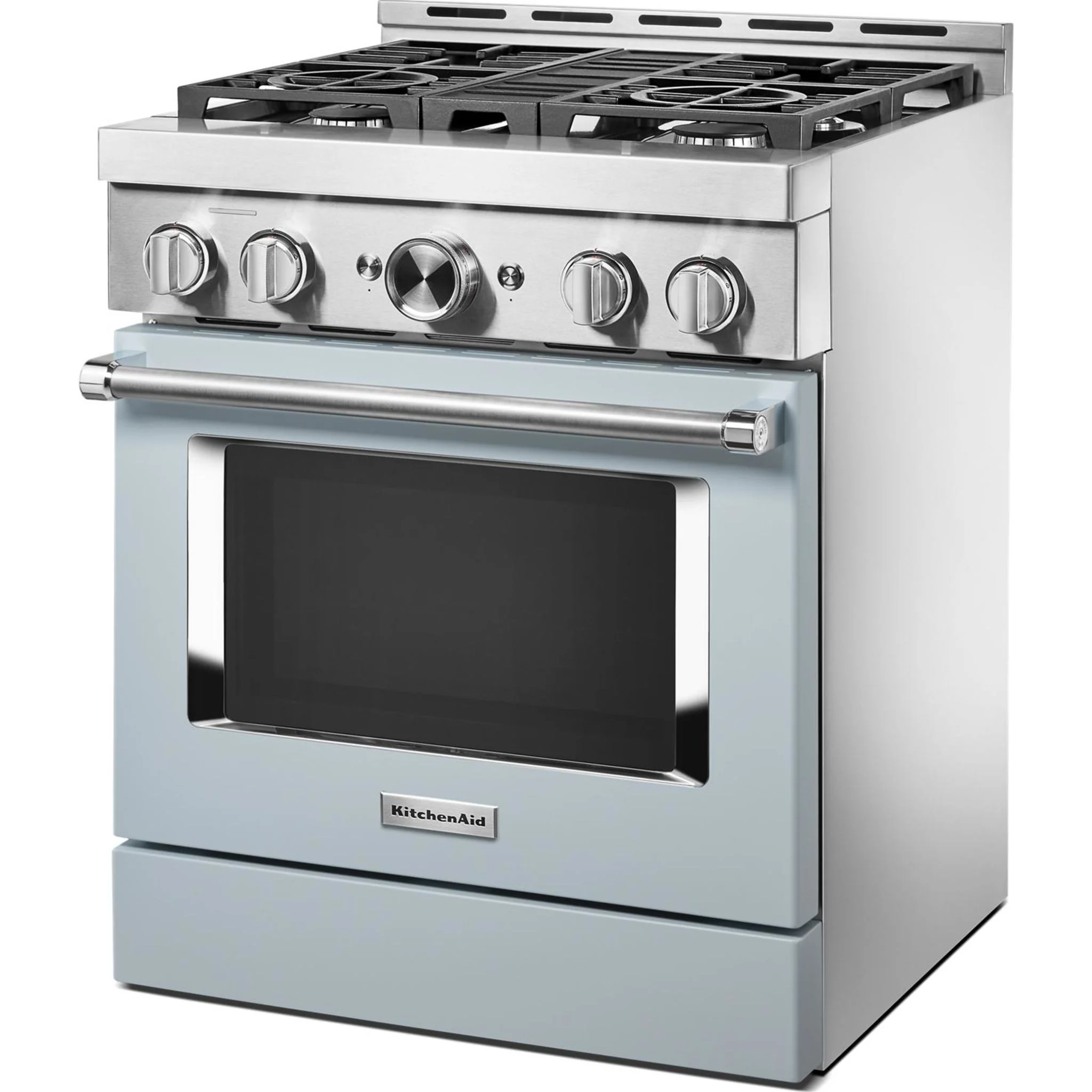 KitchenAid  30'' Smart Commercial-Style Gas Range with 4 Burners - Misty Blue (KFGC500JMB) - Image 6