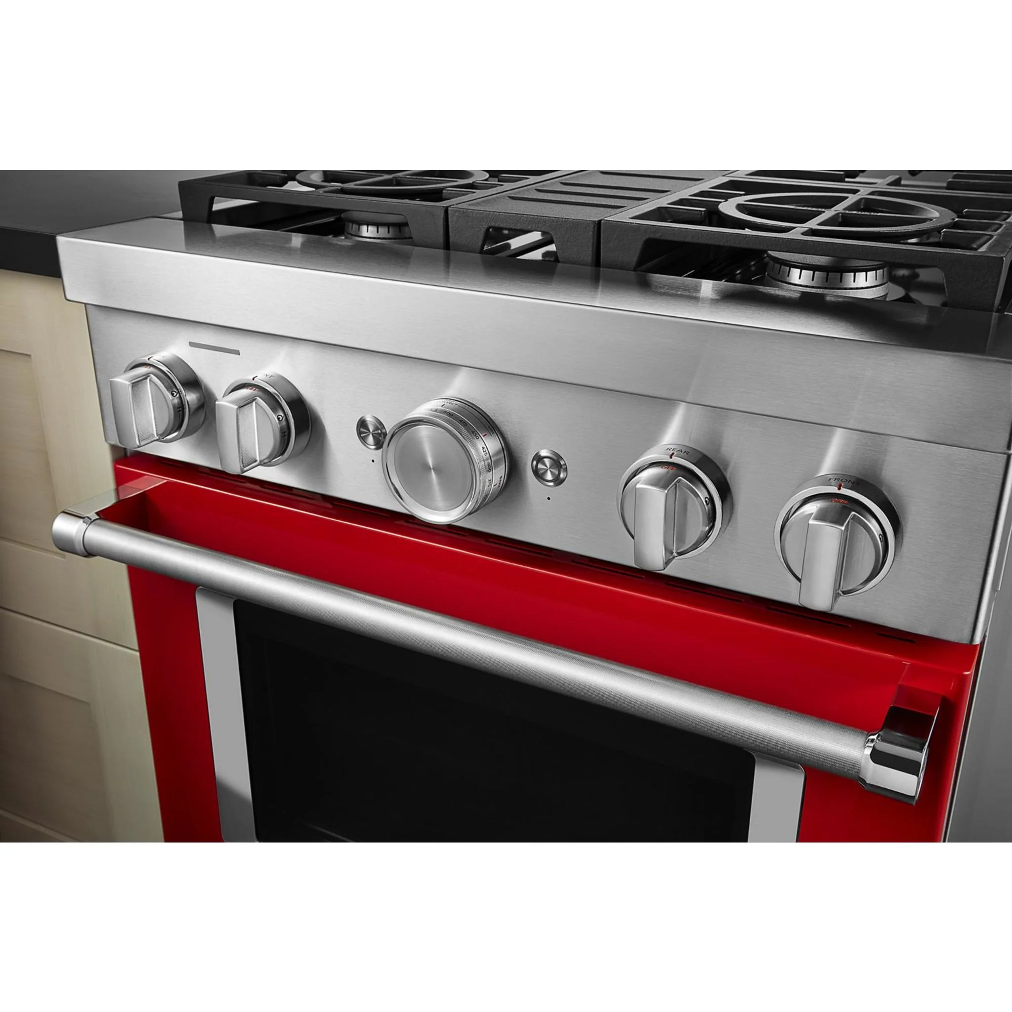 KitchenAid  30'' Smart Commercial-Style Gas Range with 4 Burners - Passion Red (KFGC500JPA) - Image 19