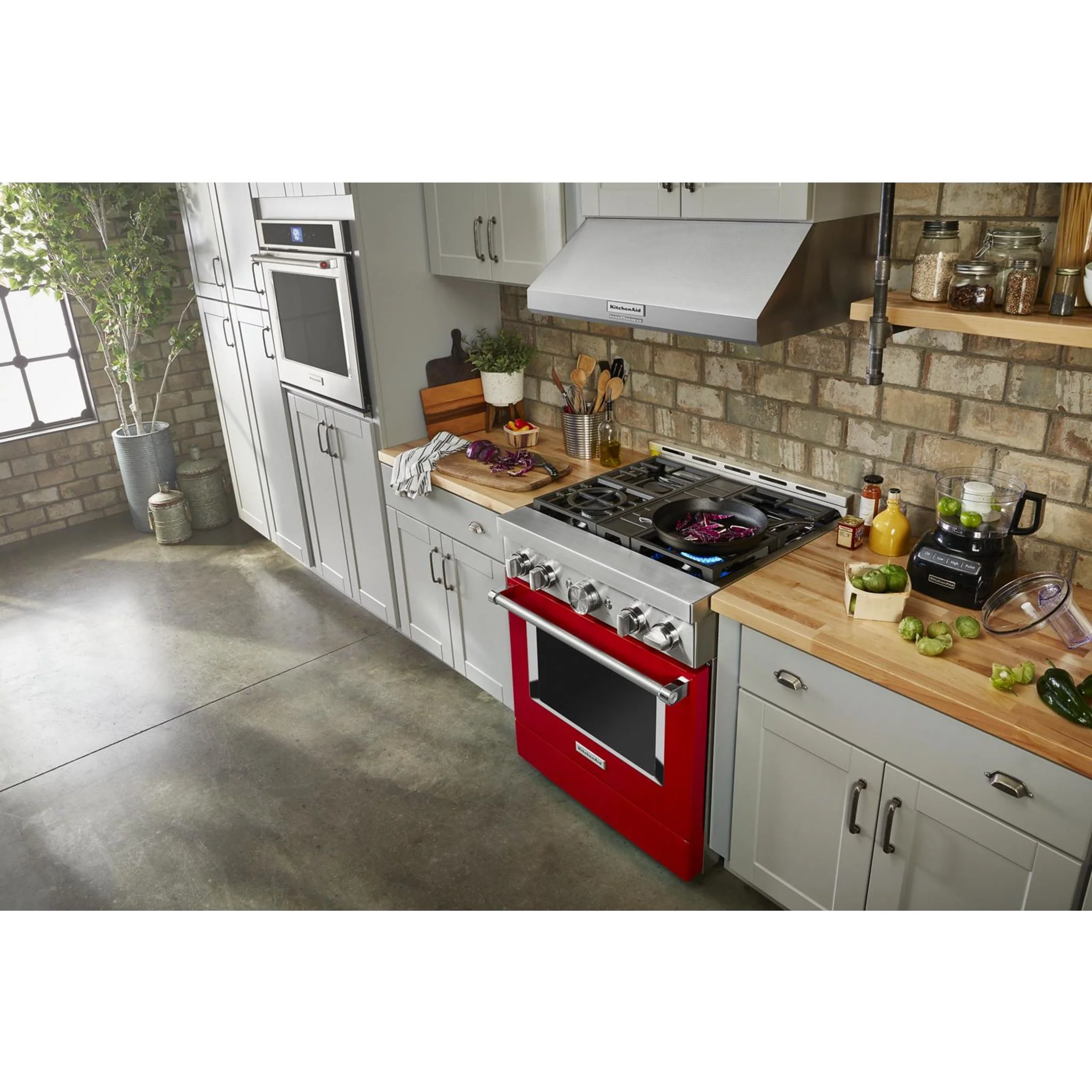 KitchenAid  30'' Smart Commercial-Style Gas Range with 4 Burners - Passion Red (KFGC500JPA) - Image 43