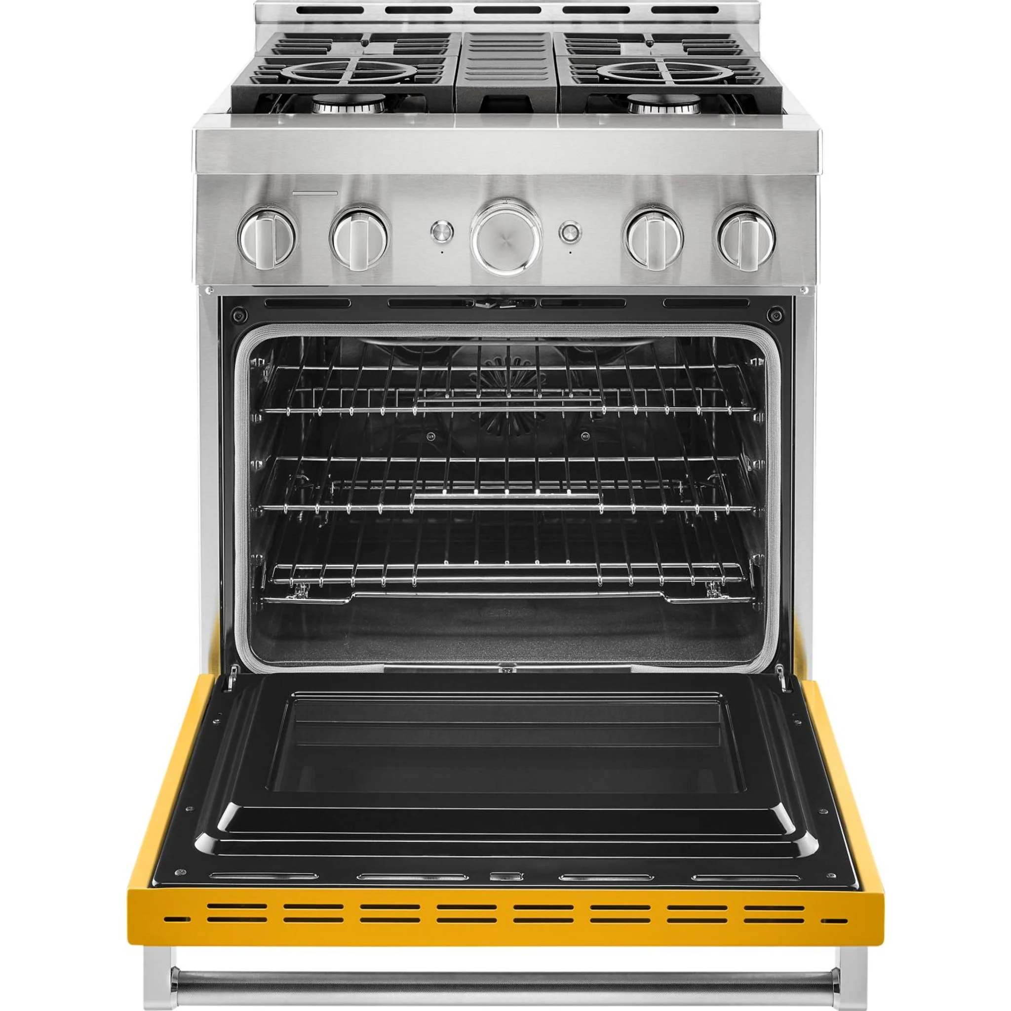 KitchenAid  30'' Smart Commercial-Style Gas Range with 4 Burners - Yellow Pepper (KFGC500JYP) - Image 10