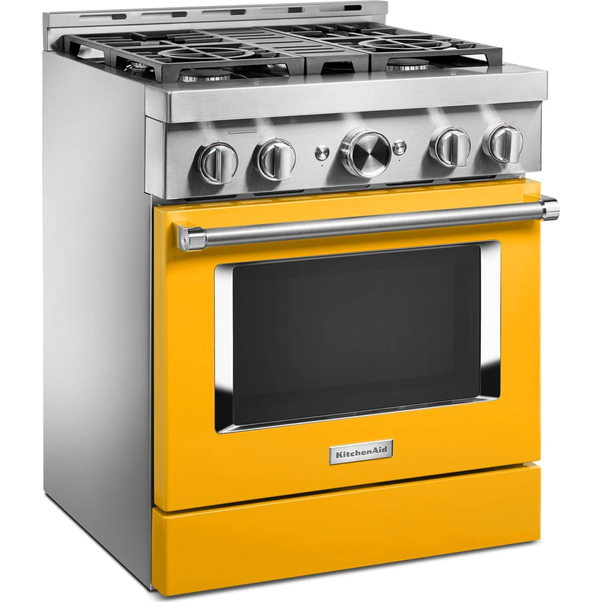 KitchenAid  30'' Smart Commercial-Style Gas Range with 4 Burners - Yellow Pepper (KFGC500JYP) - Image 25