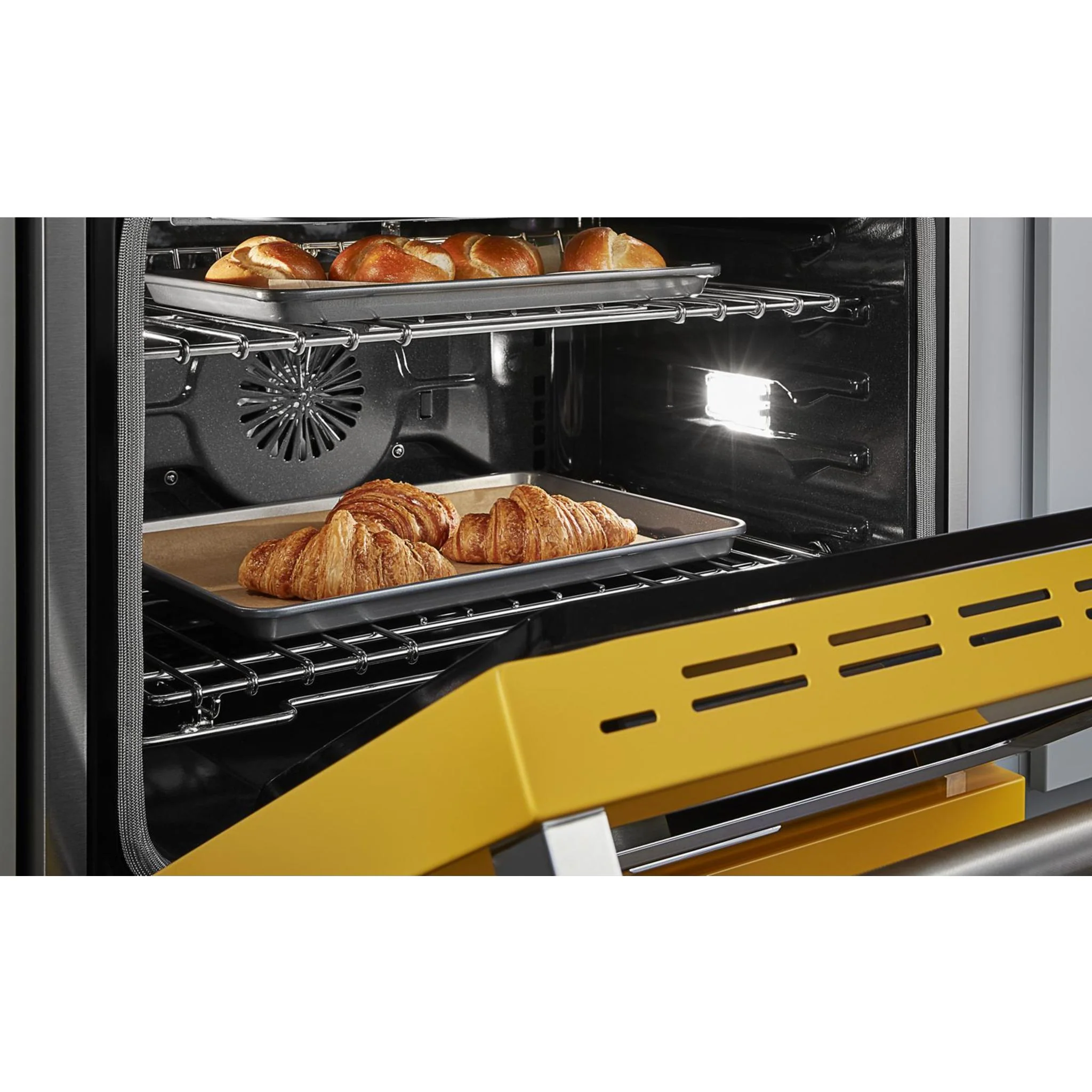 KitchenAid  30'' Smart Commercial-Style Gas Range with 4 Burners - Yellow Pepper (KFGC500JYP) - Image 6
