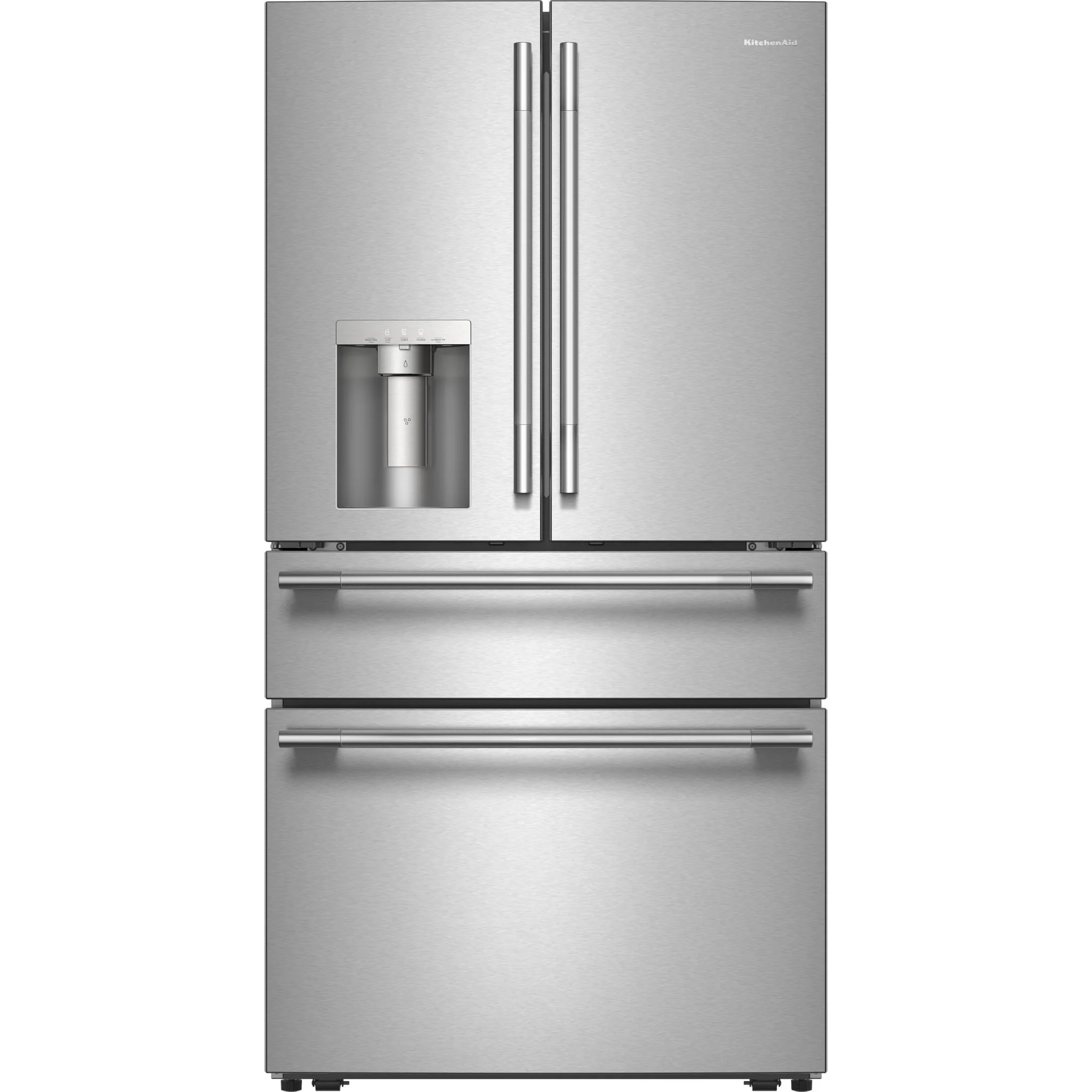 KitchenAid 29 cu. ft. French Door Refrigerator with Exterior Water and Ice and FreshChillFull-Width Refrigerated Drawer -PrintShield Stainless (KRMF436SPS) - Image 2