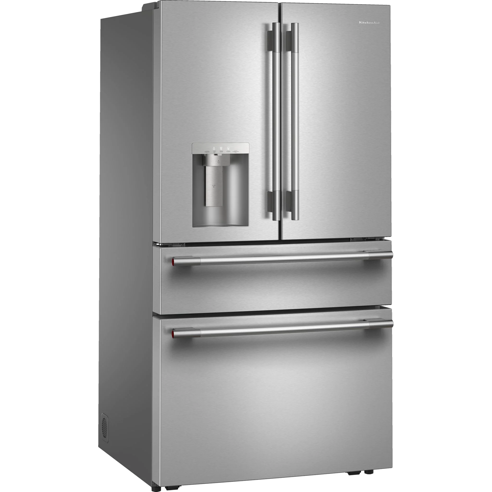 KitchenAid 29 cu. ft. French Door Refrigerator with Exterior Water and Ice and FreshChillFull-Width Refrigerated Drawer -PrintShield Stainless (KRMF436SPS) - Image 3