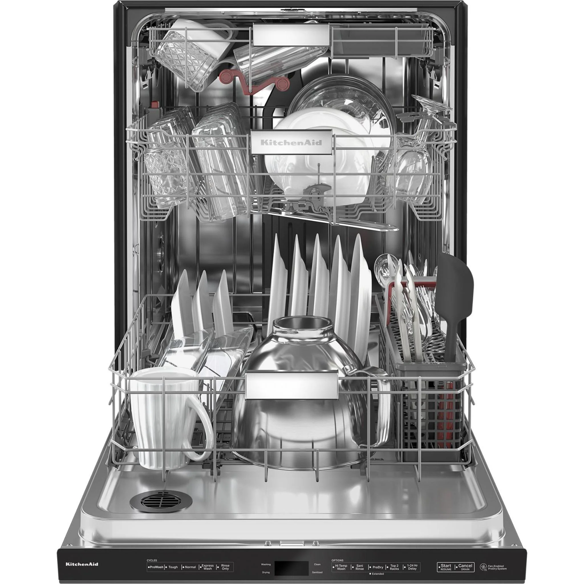 KitchenAid 44 dBA Dishwasher in PrintShield Finish with 360A° Max Jets Third Rack - Black Stainless (KDPM604KBS) - Image 16
