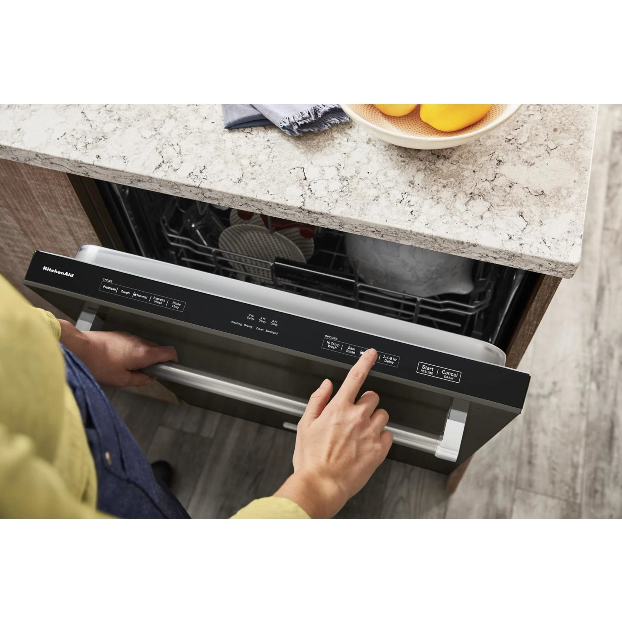 KitchenAid 44 dBA Dishwasher in PrintShield Finish with 360A° Max Jets Third Rack - Black Stainless (KDTM404KBS) - Image 14