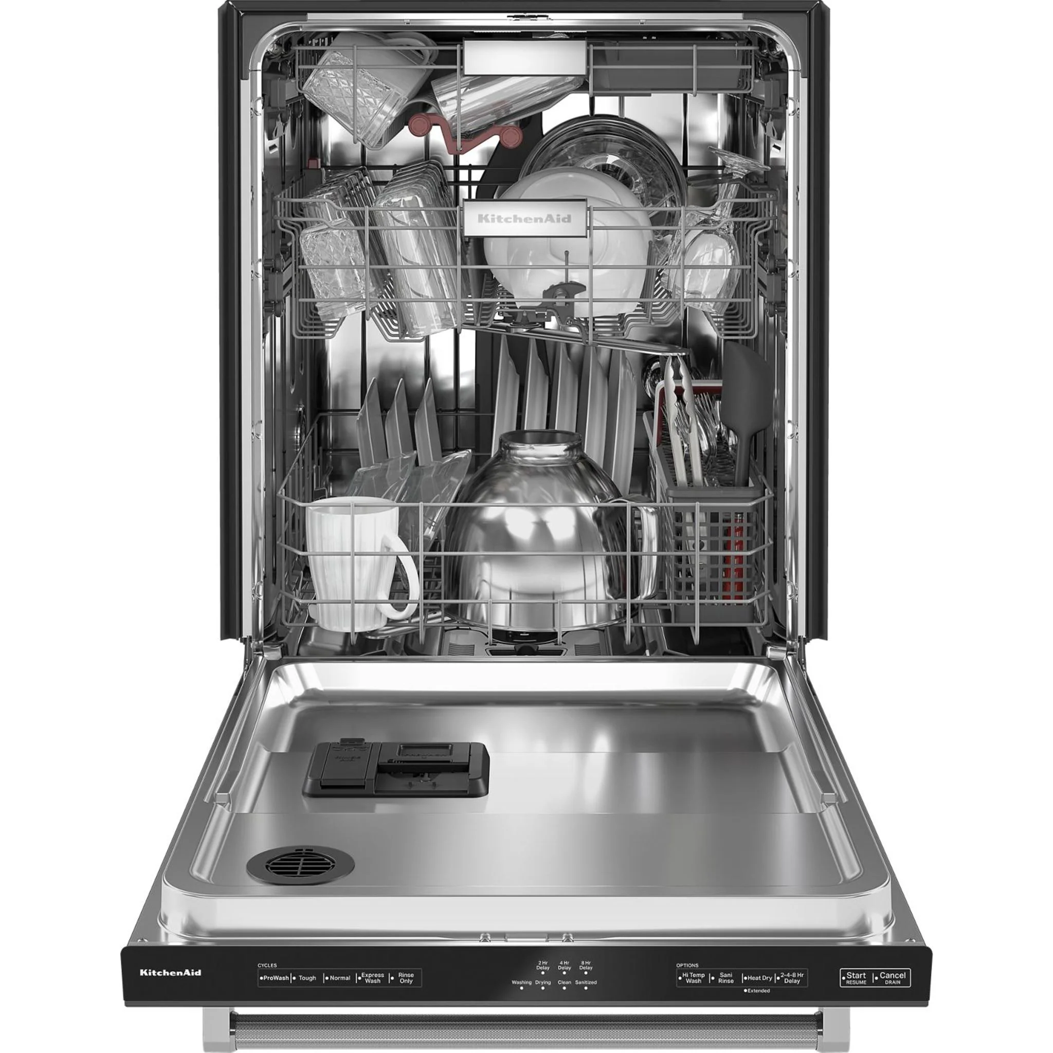 KitchenAid 44 dBA Dishwasher in PrintShield Finish with 360A° Max Jets Third Rack - Black Stainless (KDTM404KBS) - Image 17