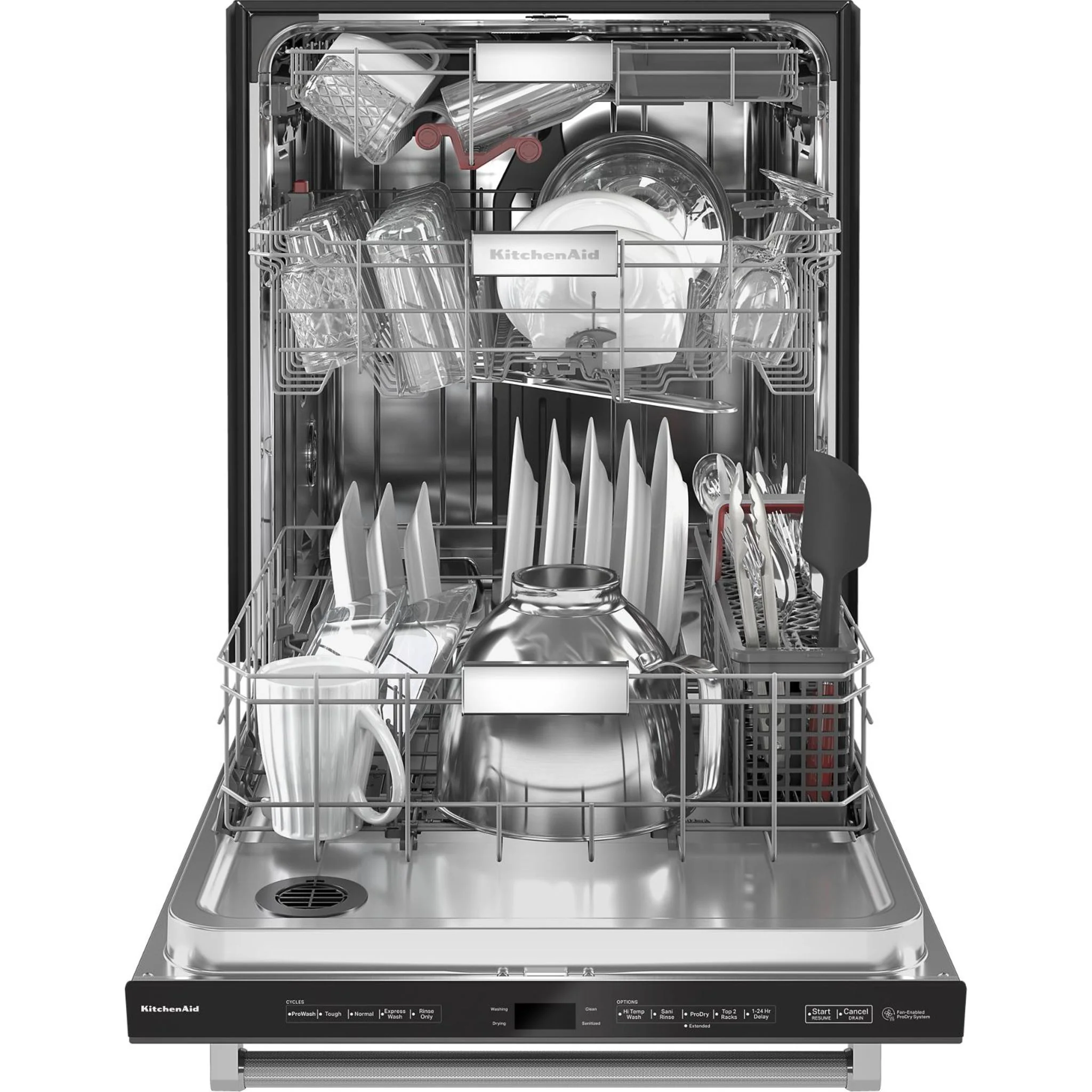 KitchenAid 44 dBA Dishwasher in PrintShield Finish with 360A° Max Jets Third Rack - Black Stainless (KDTM604KBS) - Image 20