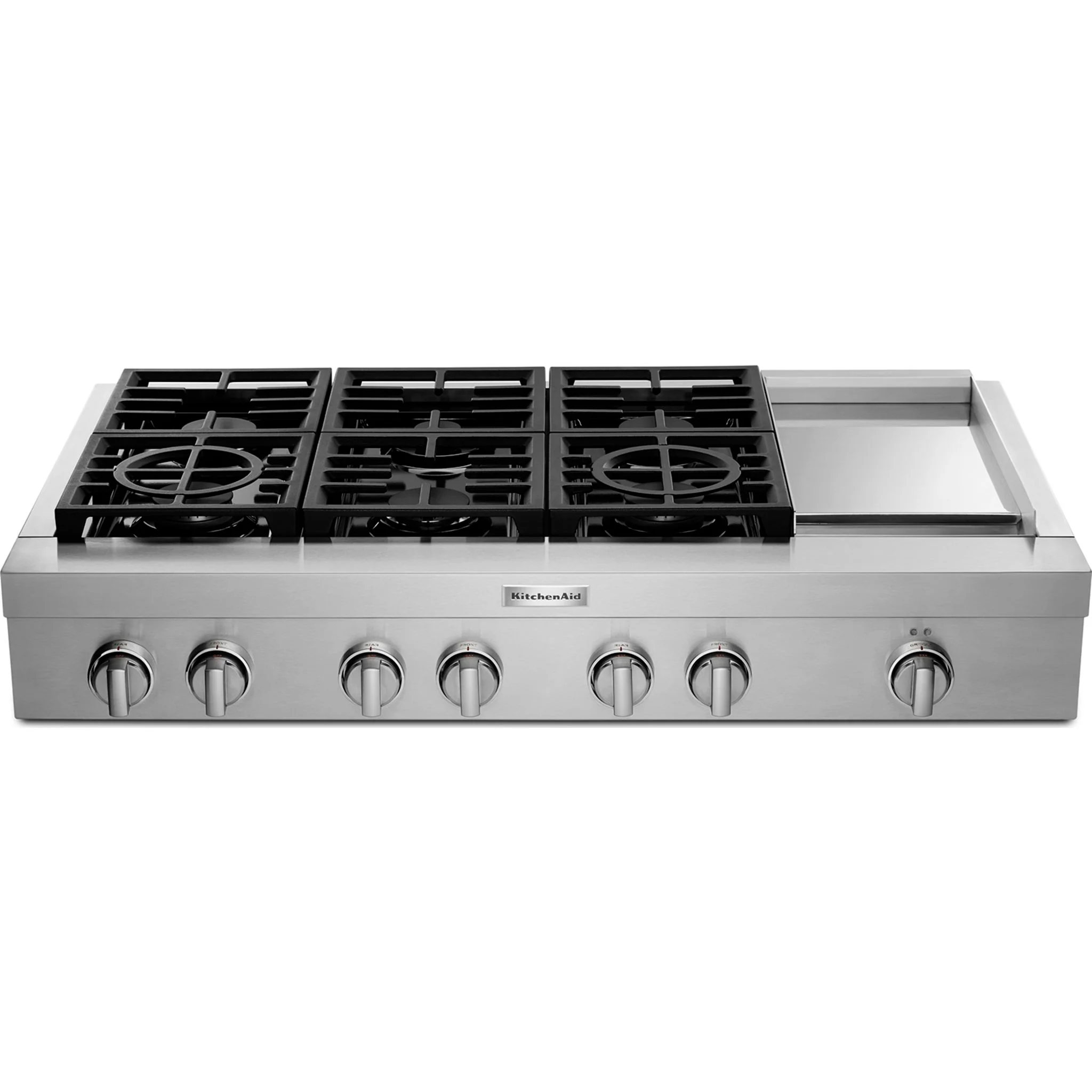 KitchenAid 48'' 6-Burner Commercial-Style Gas Rangetop with Griddle -Stainless Steel (KCGC558JSS) - Image 24