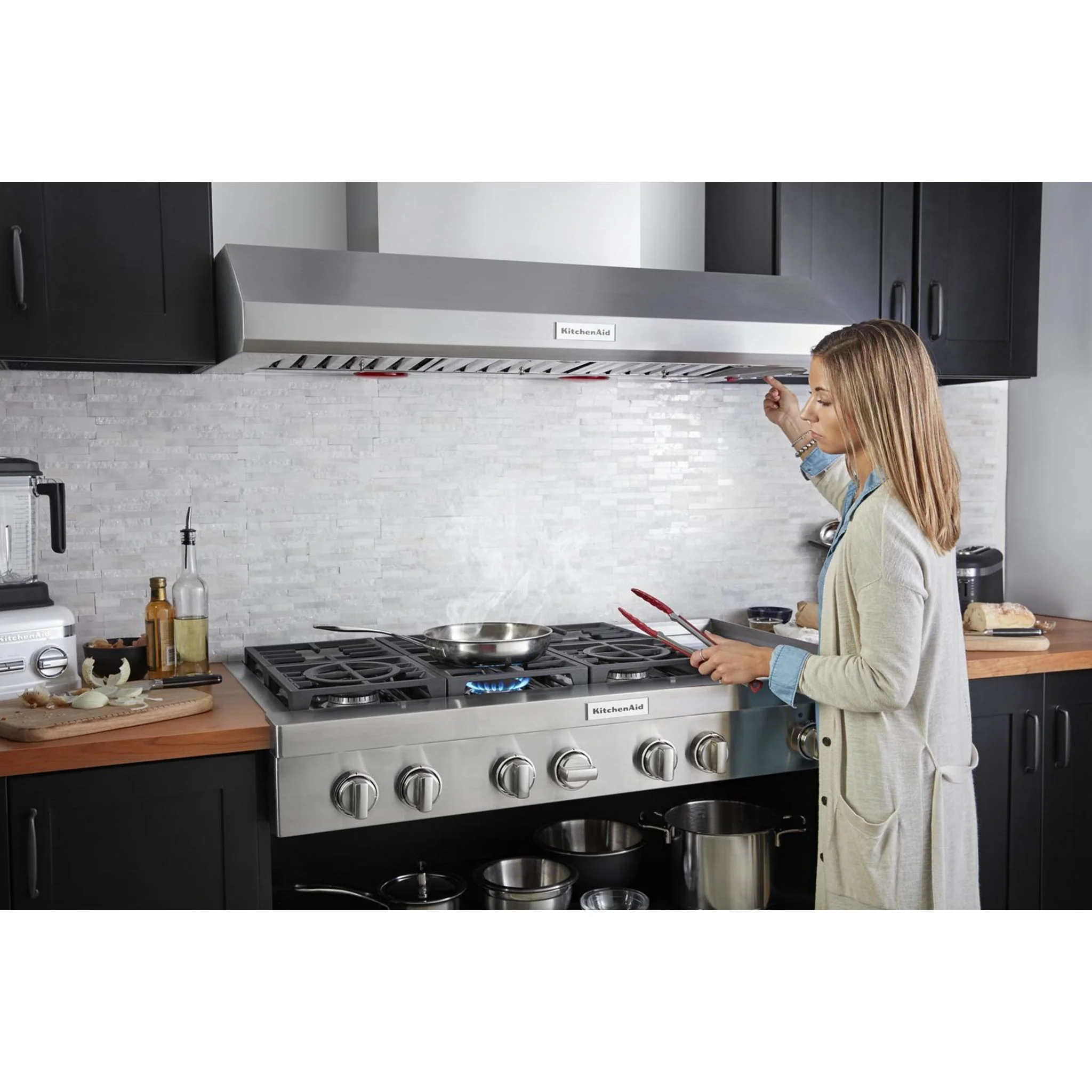 KitchenAid 48'' 6-Burner Commercial-Style Gas Rangetop with Griddle -Stainless Steel (KCGC558JSS) - Image 28