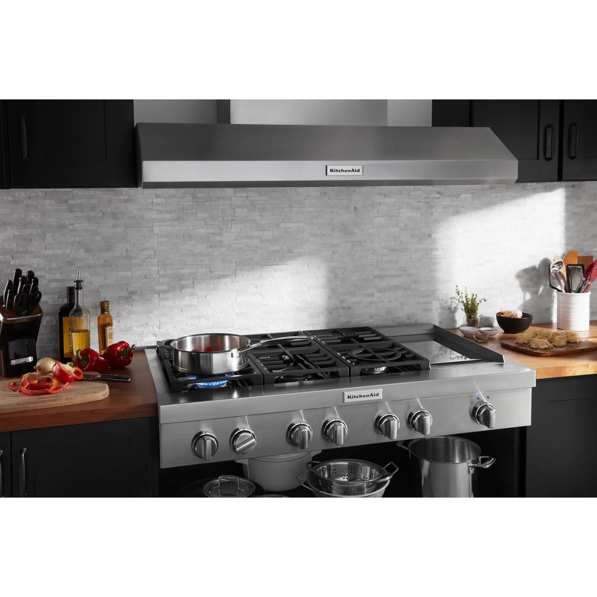KitchenAid 48'' 6-Burner Commercial-Style Gas Rangetop with Griddle -Stainless Steel (KCGC558JSS) - Image 39