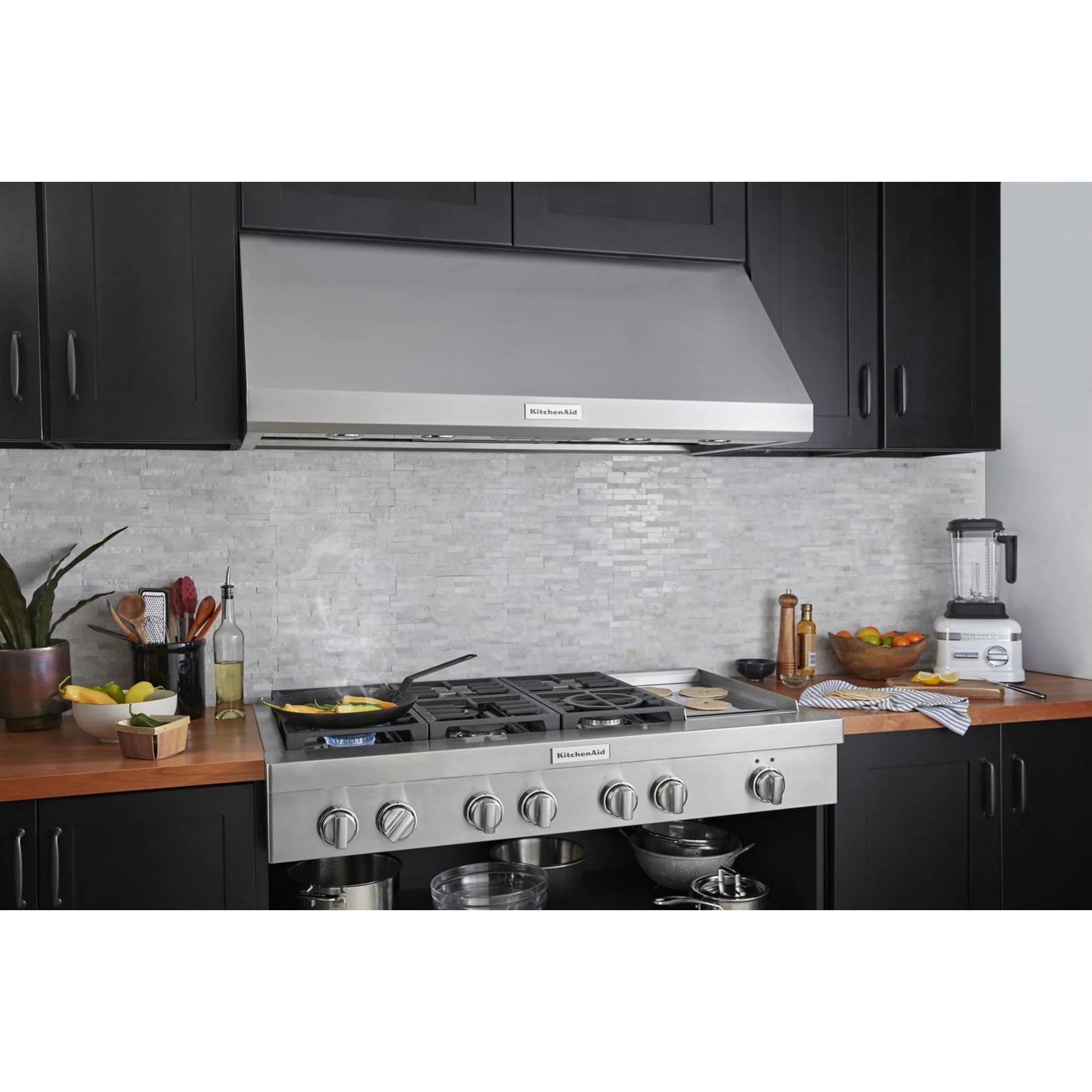 KitchenAid 48'' 6-Burner Commercial-Style Gas Rangetop with Griddle -Stainless Steel (KCGC558JSS) - Image 8