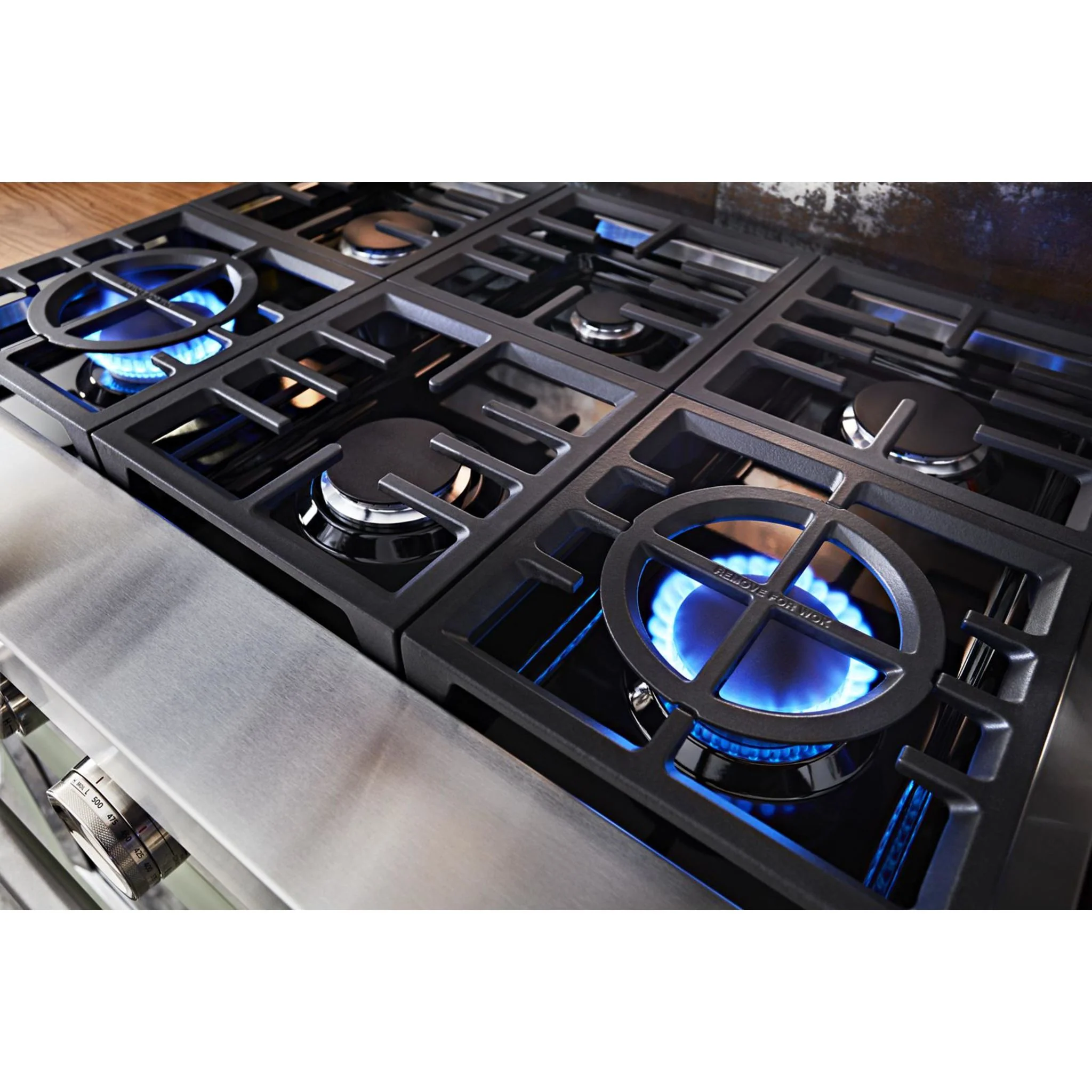 KitchenAid  36'' Smart Commercial-Style Dual Fuel Range with 6 Burners - Avocado Cream (KFDC506JAV) - Image 12