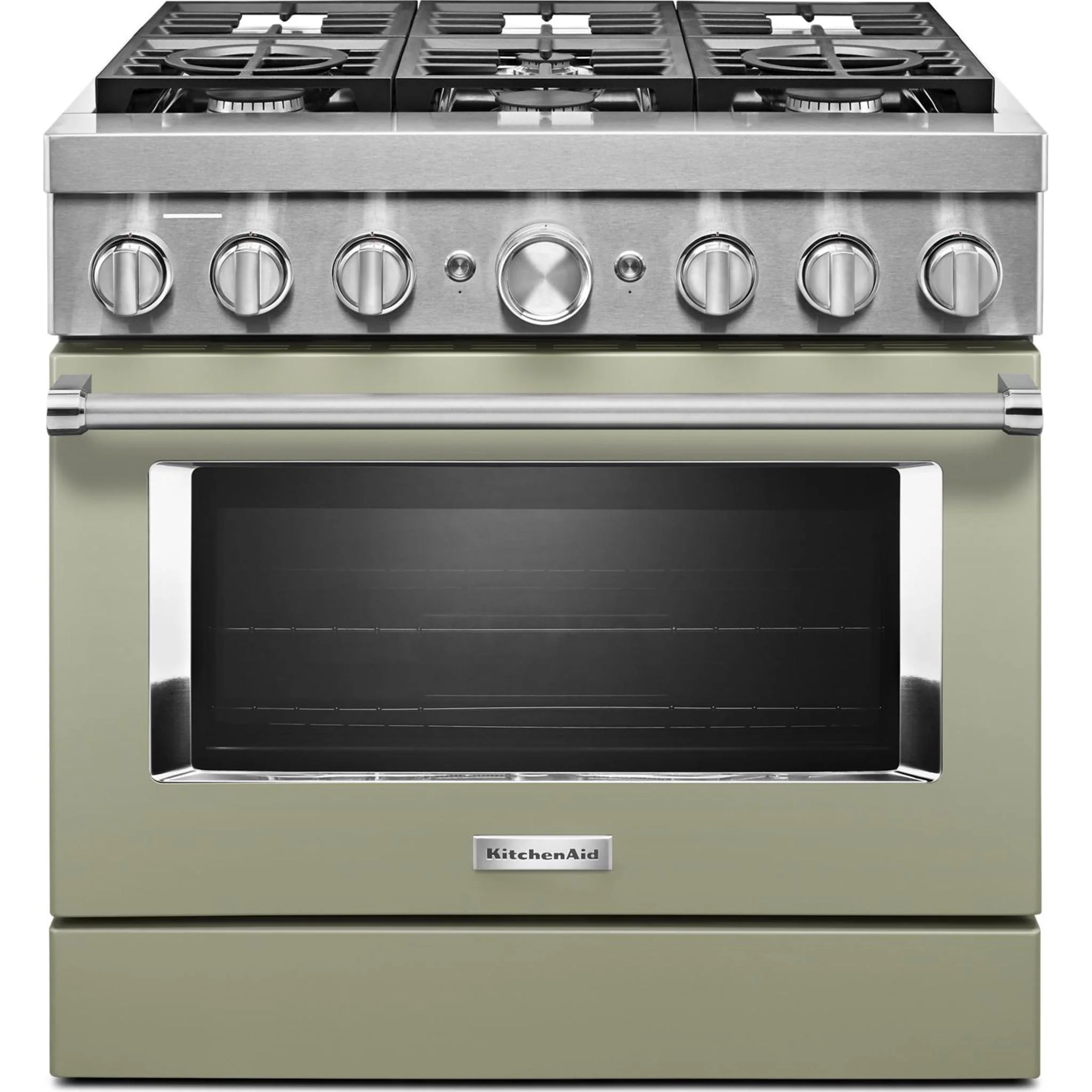 KitchenAid  36'' Smart Commercial-Style Dual Fuel Range with 6 Burners - Avocado Cream (KFDC506JAV) - Image 25