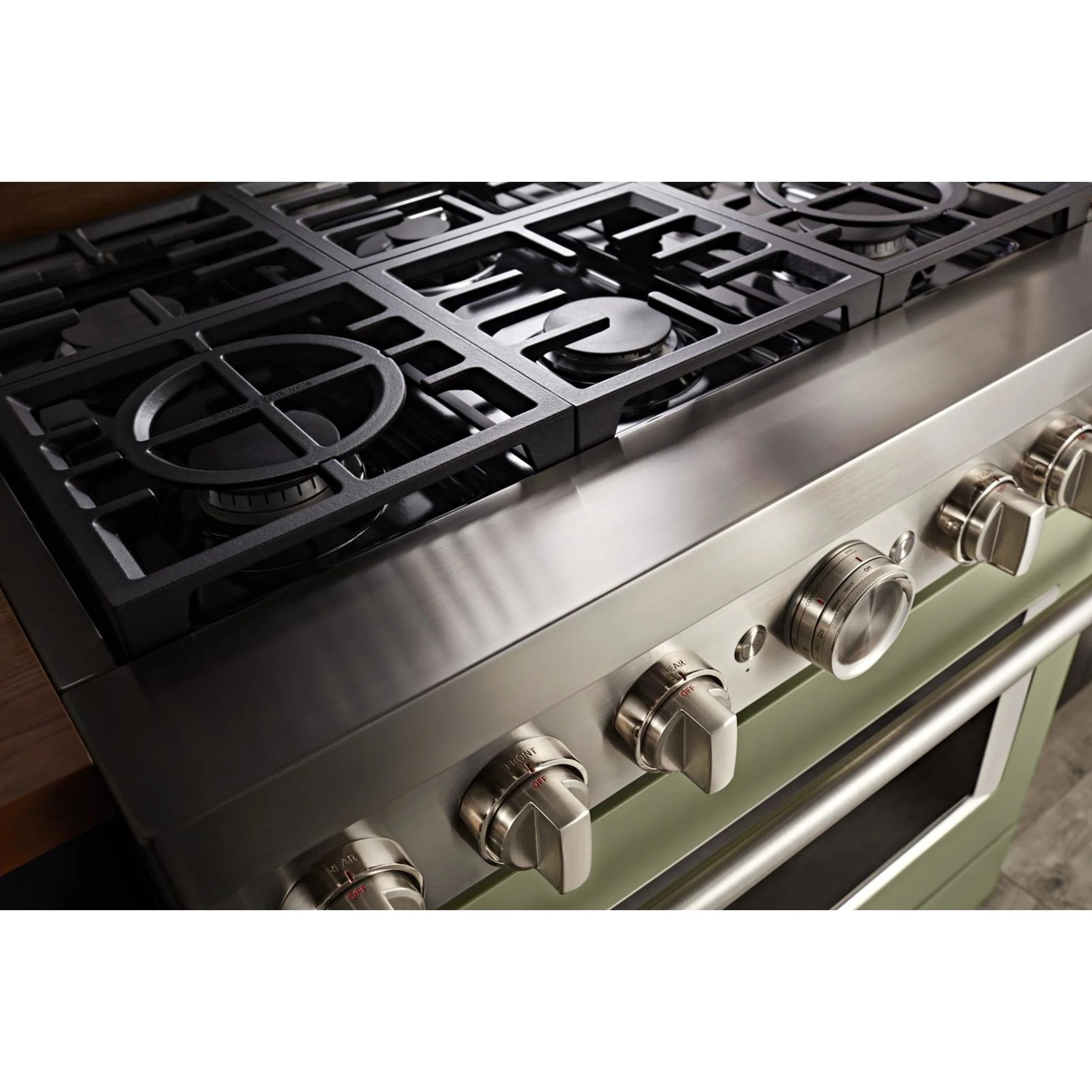 KitchenAid  36'' Smart Commercial-Style Dual Fuel Range with 6 Burners - Avocado Cream (KFDC506JAV) - Image 34