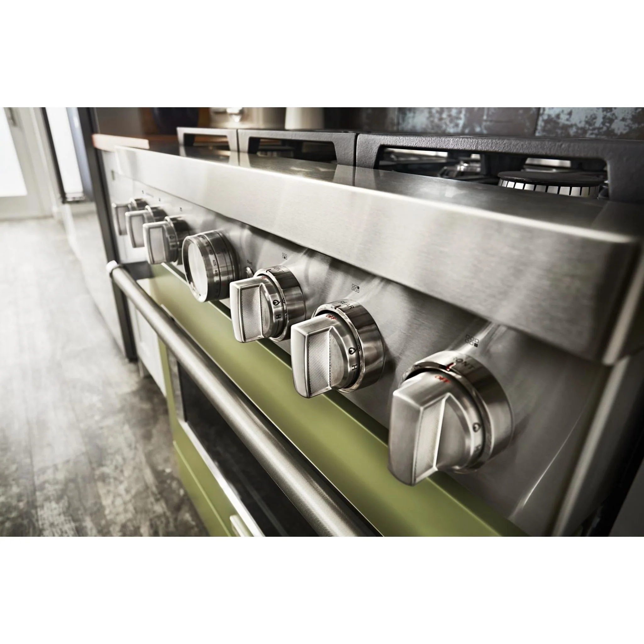KitchenAid  36'' Smart Commercial-Style Dual Fuel Range with 6 Burners - Avocado Cream (KFDC506JAV) - Image 63