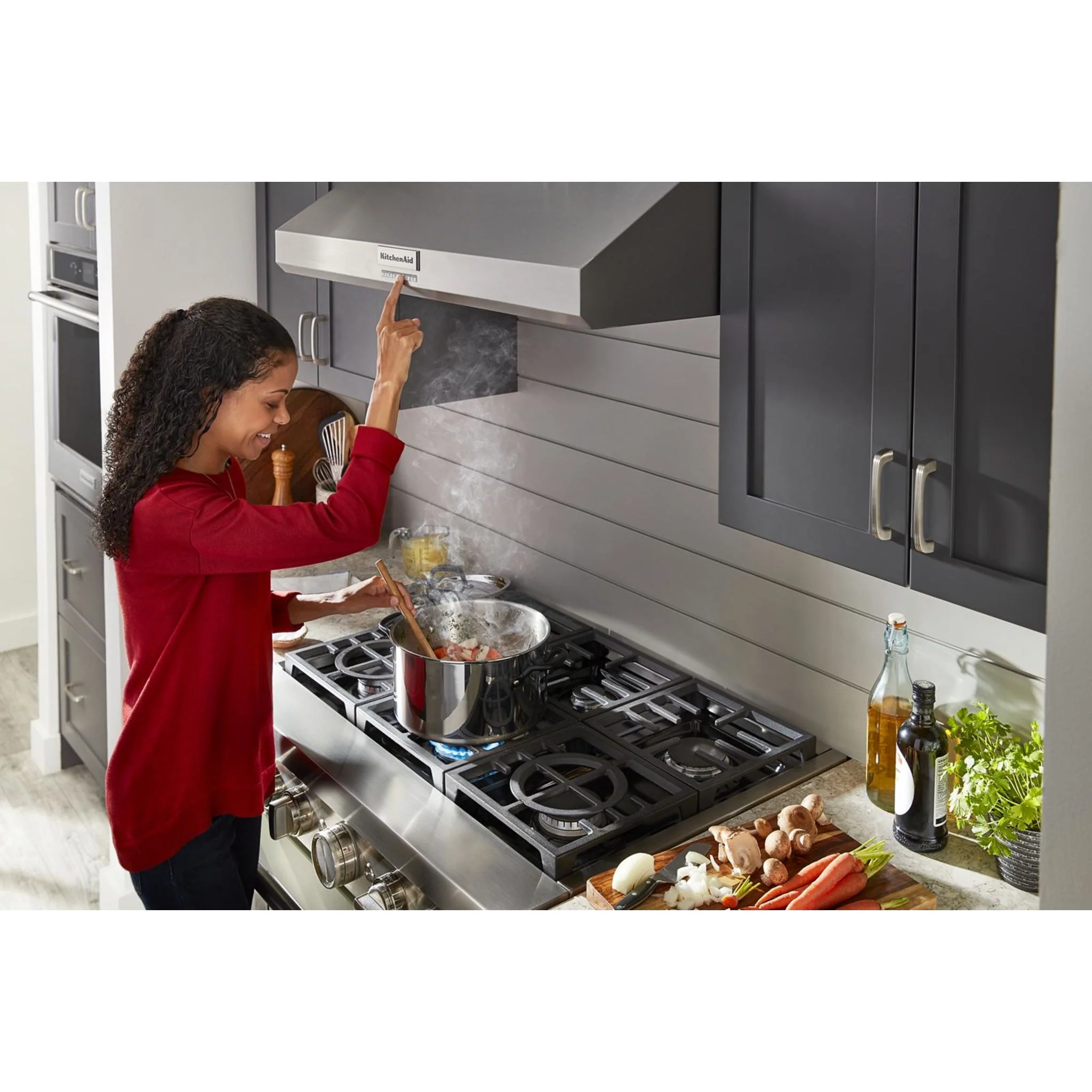 KitchenAid  36'' Smart Commercial-Style Dual Fuel Range with 6 Burners - Avocado Cream (KFDC506JAV) - Image 64