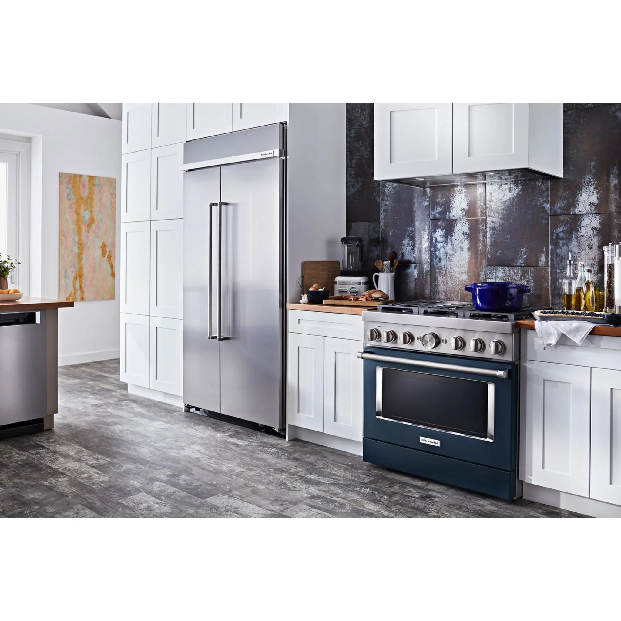 KitchenAid  36'' Smart Commercial-Style Dual Fuel Range with 6 Burners - Ink Blue (KFDC506JIB) - Image 12