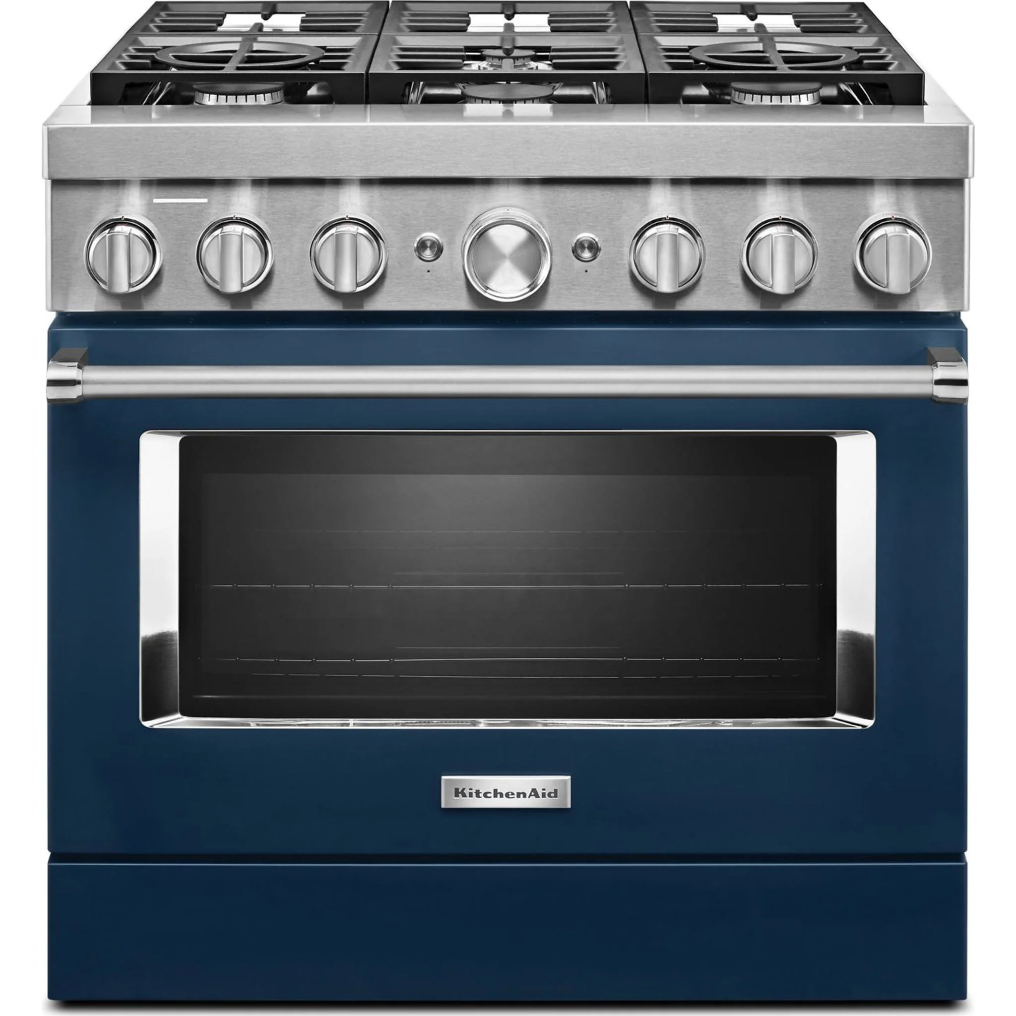 KitchenAid  36'' Smart Commercial-Style Dual Fuel Range with 6 Burners - Ink Blue (KFDC506JIB) - Image 2