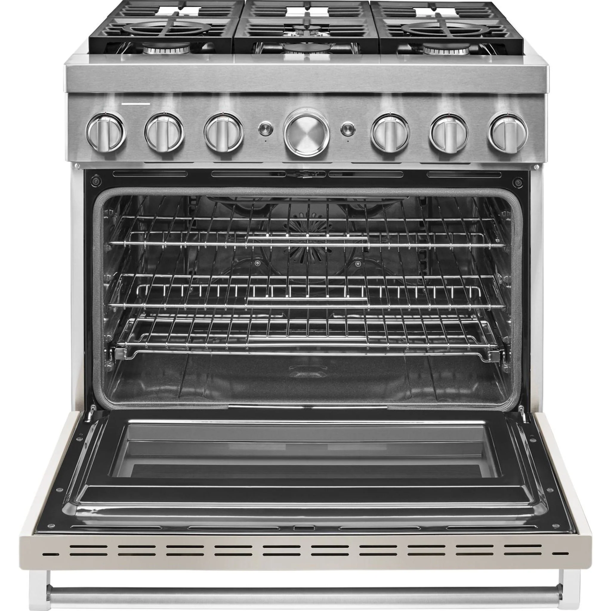 KitchenAid  36'' Smart Commercial-Style Dual Fuel Range with 6 Burners - Milkshake (KFDC506JMH) - Image 39