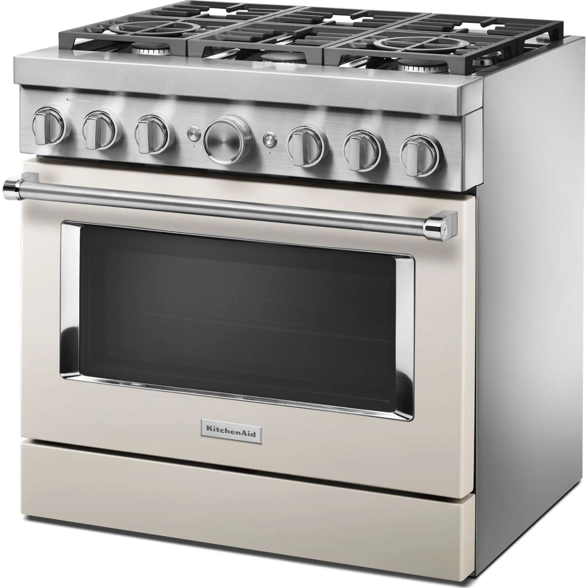 KitchenAid  36'' Smart Commercial-Style Dual Fuel Range with 6 Burners - Milkshake (KFDC506JMH) - Image 40