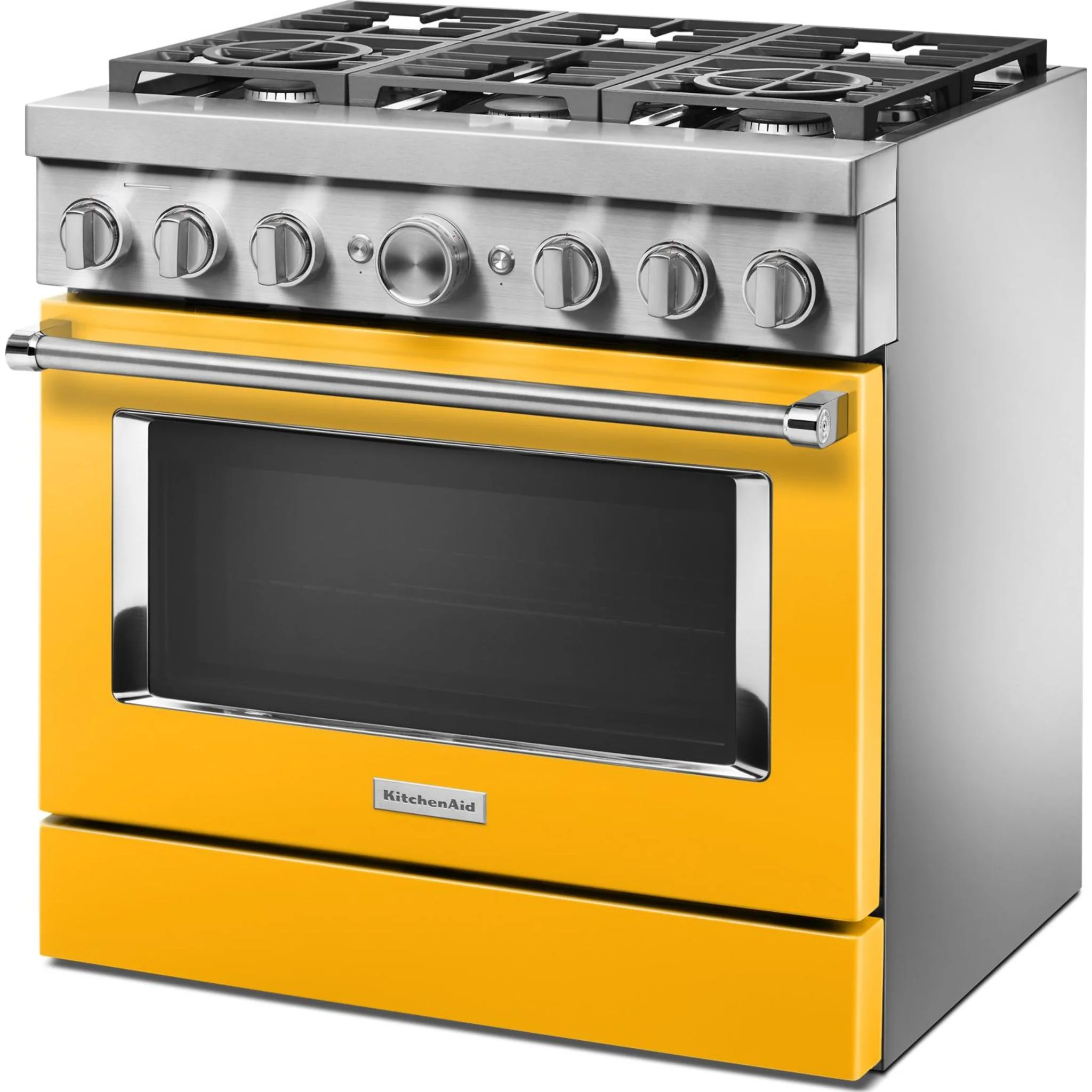 KitchenAid  36'' Smart Commercial-Style Dual Fuel Range with 6 Burners - Yellow Pepper (KFDC506JYP) - Image 15