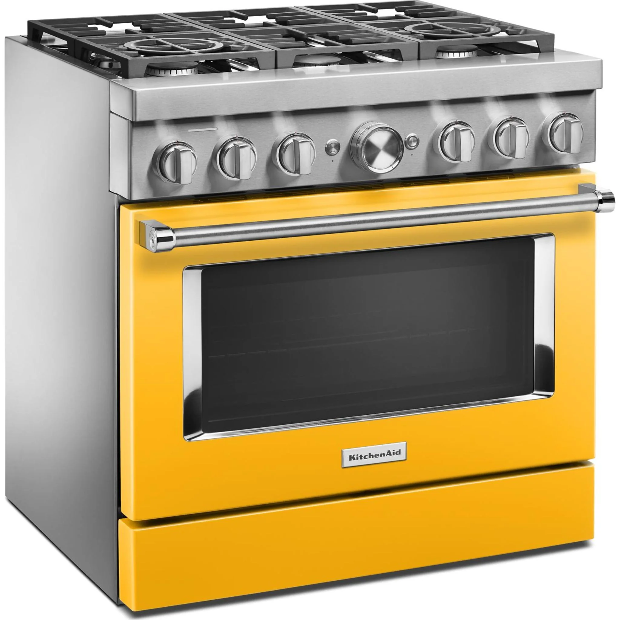 KitchenAid  36'' Smart Commercial-Style Dual Fuel Range with 6 Burners - Yellow Pepper (KFDC506JYP) - Image 27