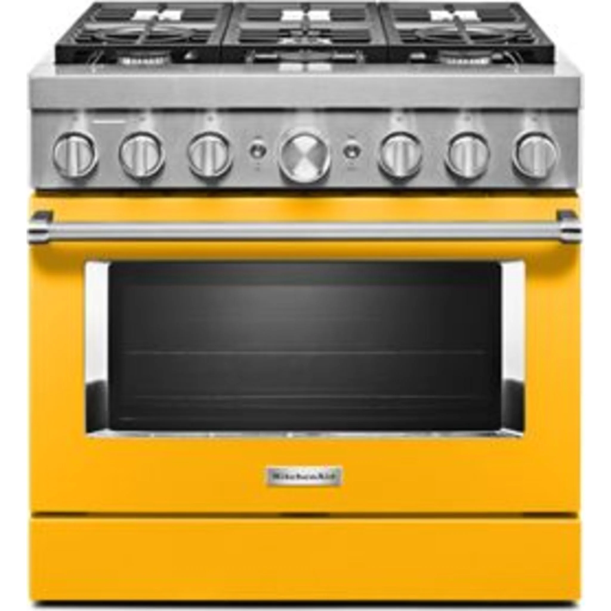 KitchenAid  36'' Smart Commercial-Style Dual Fuel Range with 6 Burners - Yellow Pepper (KFDC506JYP) - Image 30