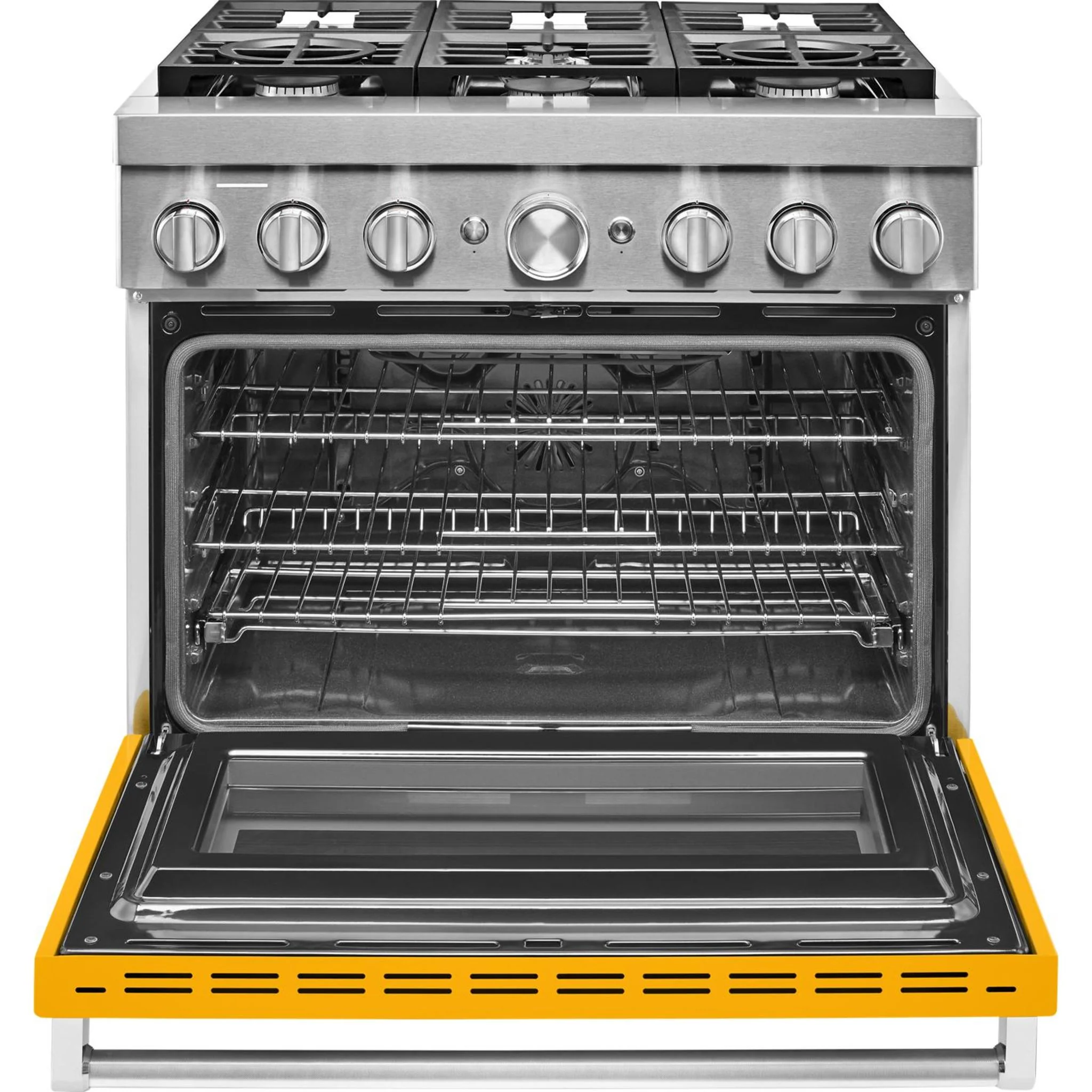 KitchenAid  36'' Smart Commercial-Style Dual Fuel Range with 6 Burners - Yellow Pepper (KFDC506JYP) - Image 59