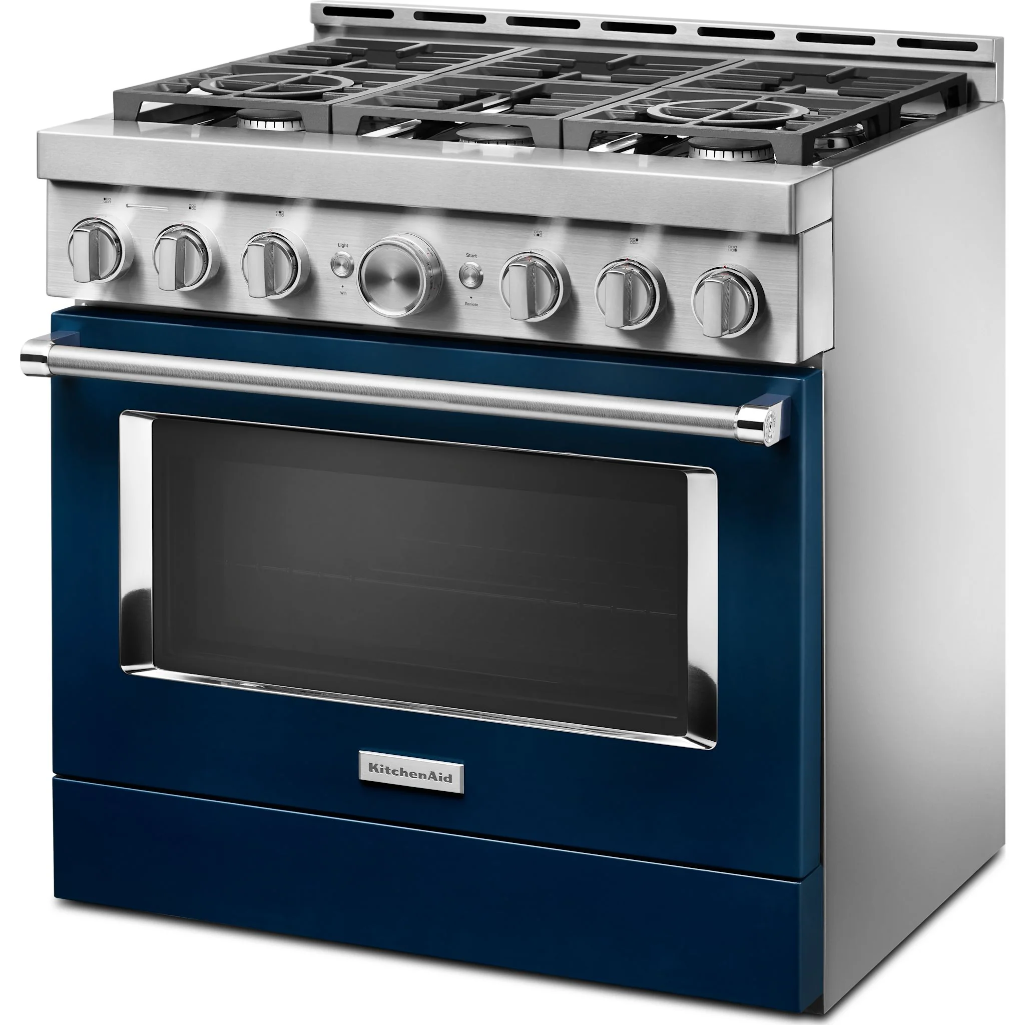 KitchenAid  36'' Smart Commercial-Style Gas Range with 6 Burners - Ink Blue (KFGC506JIB) - Image 2