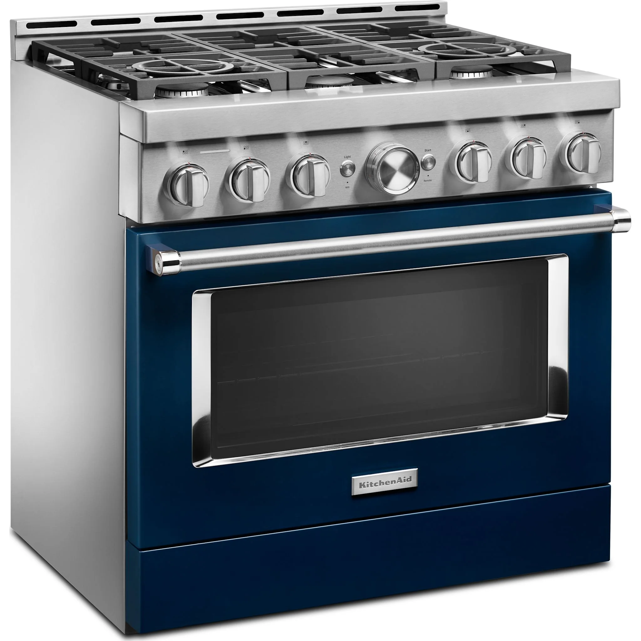 KitchenAid  36'' Smart Commercial-Style Gas Range with 6 Burners - Ink Blue (KFGC506JIB) - Image 3